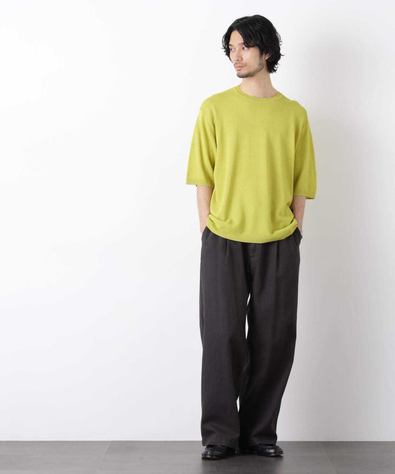 エアリードレープ ニットTシャツ 半袖