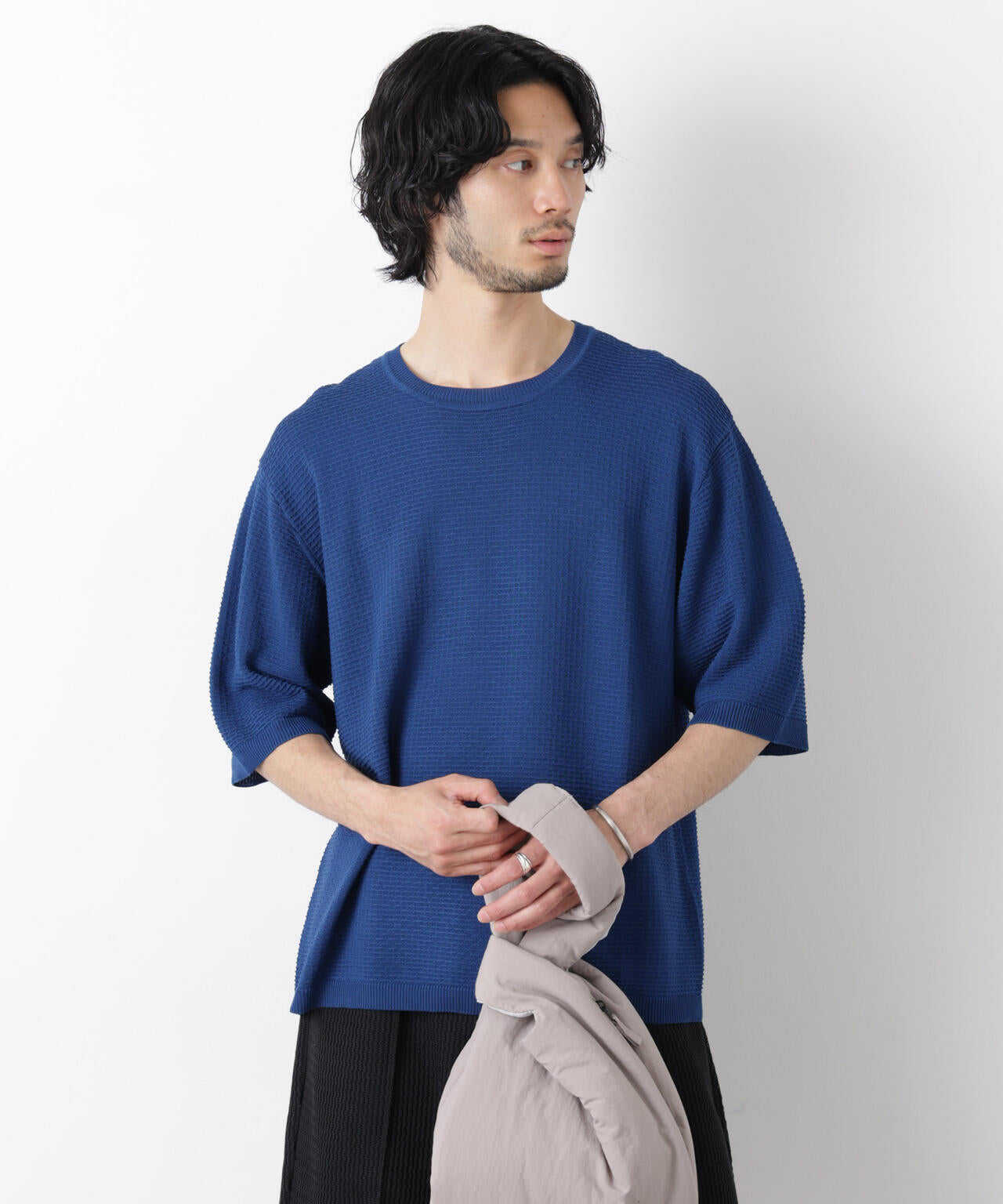 エアリードレープ ニットTシャツ 半袖