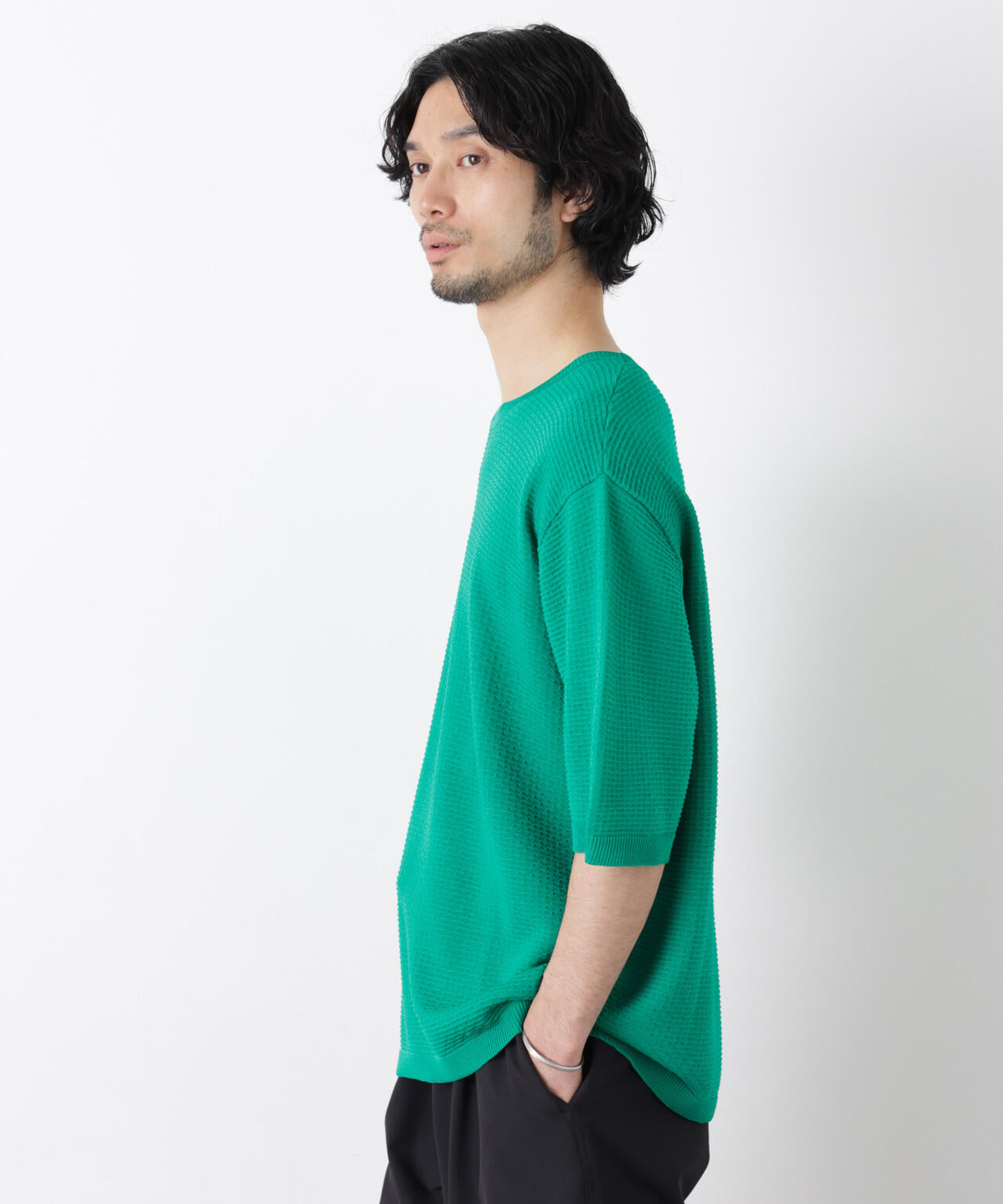 エアリードレープ ニットTシャツ 半袖