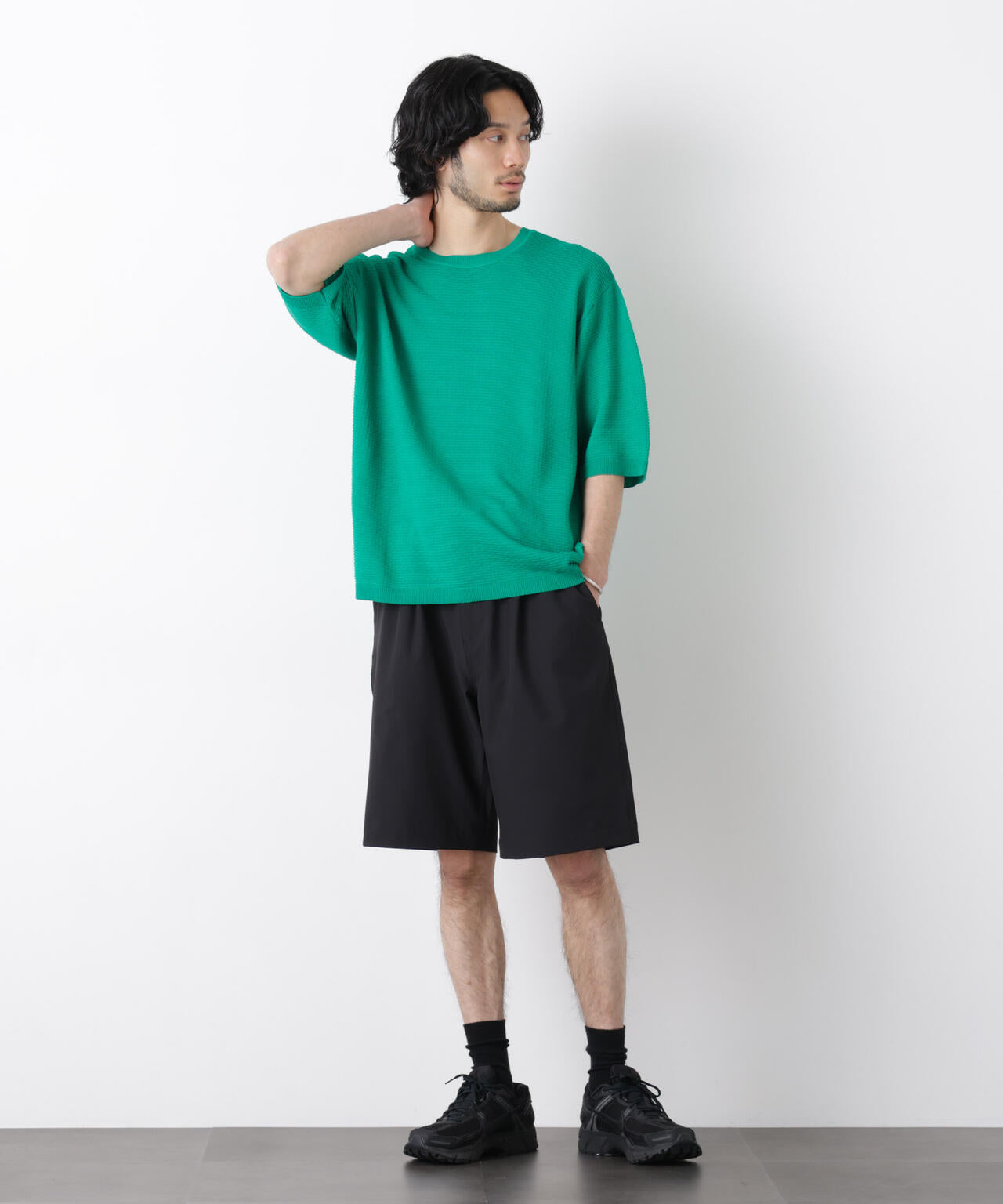 エアリードレープ ニットTシャツ 半袖