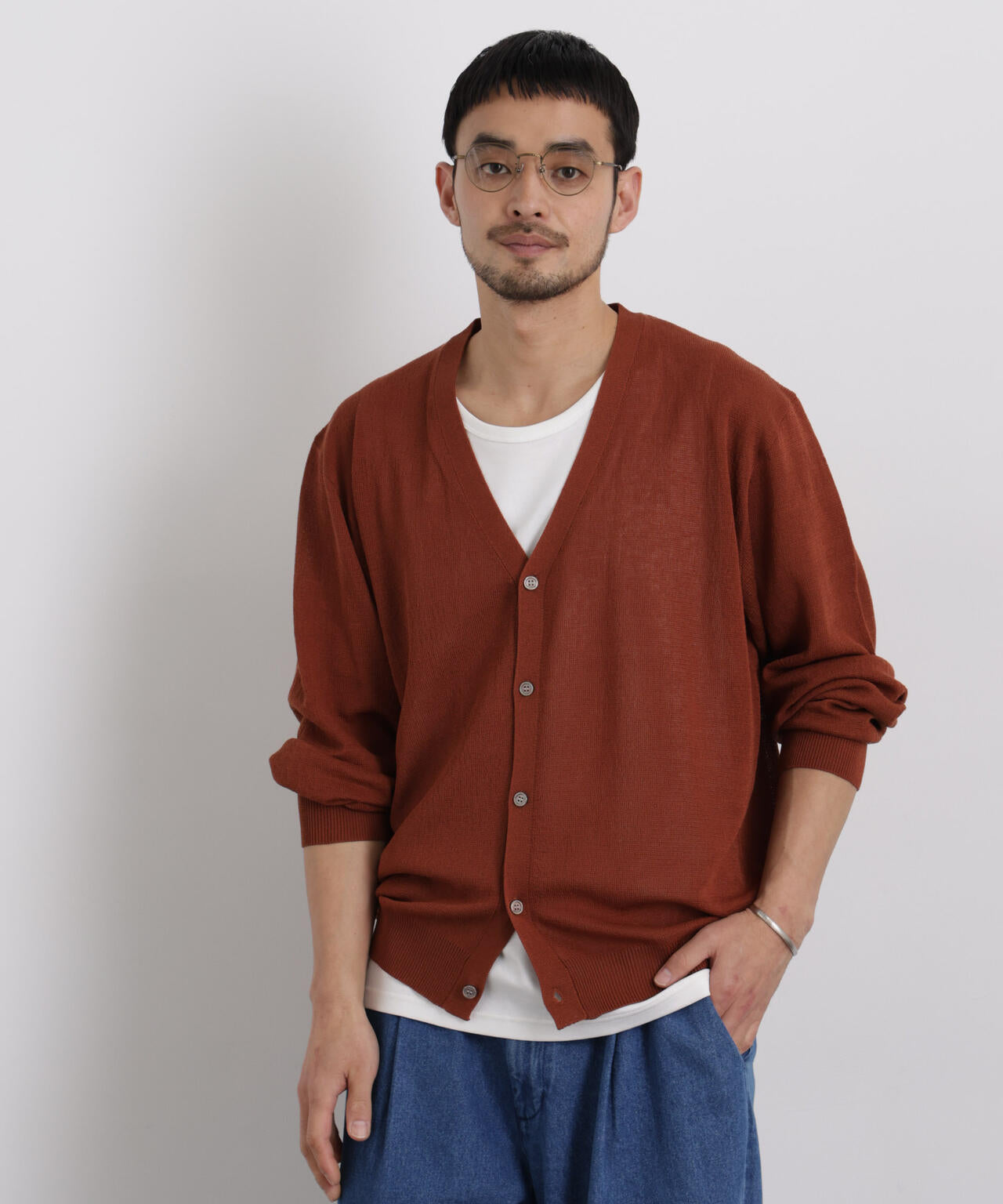 14ゲージドライニットカーディガン