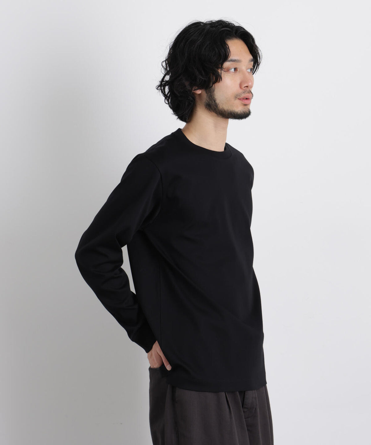 アンチスメルクルーネックTシャツ 長袖
