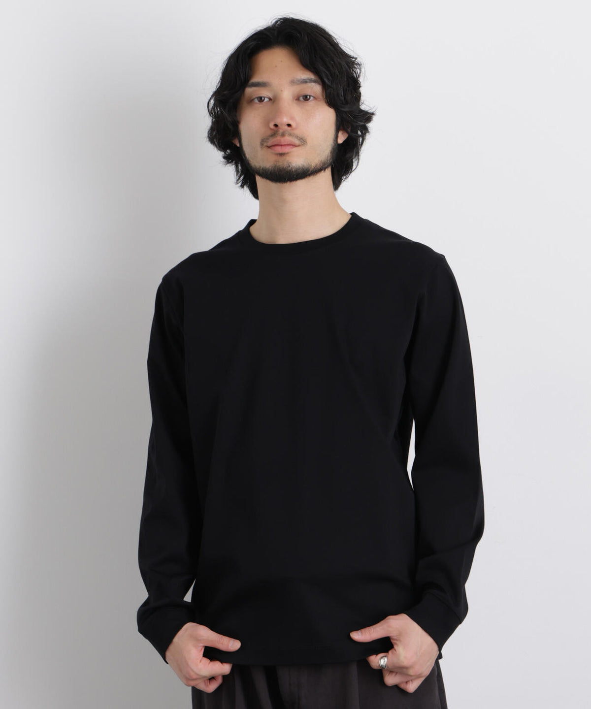 アンチスメルクルーネックTシャツ 長袖