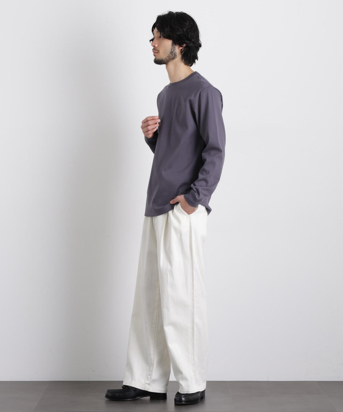 アンチスメルクルーネックTシャツ 長袖