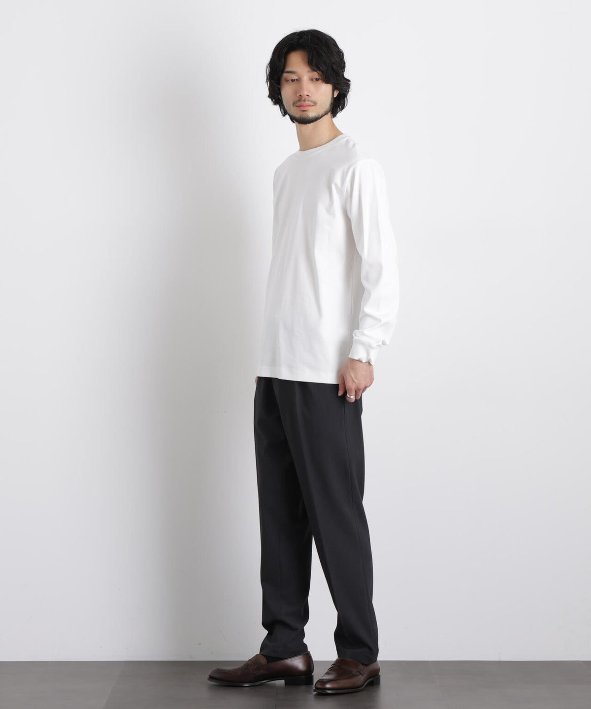 アンチスメルクルーネックTシャツ 長袖