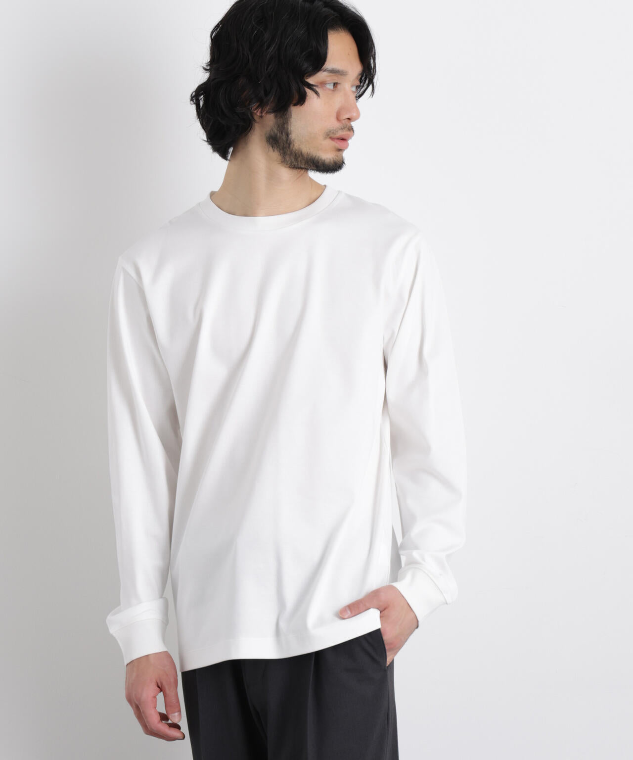 アンチスメルクルーネックTシャツ 長袖