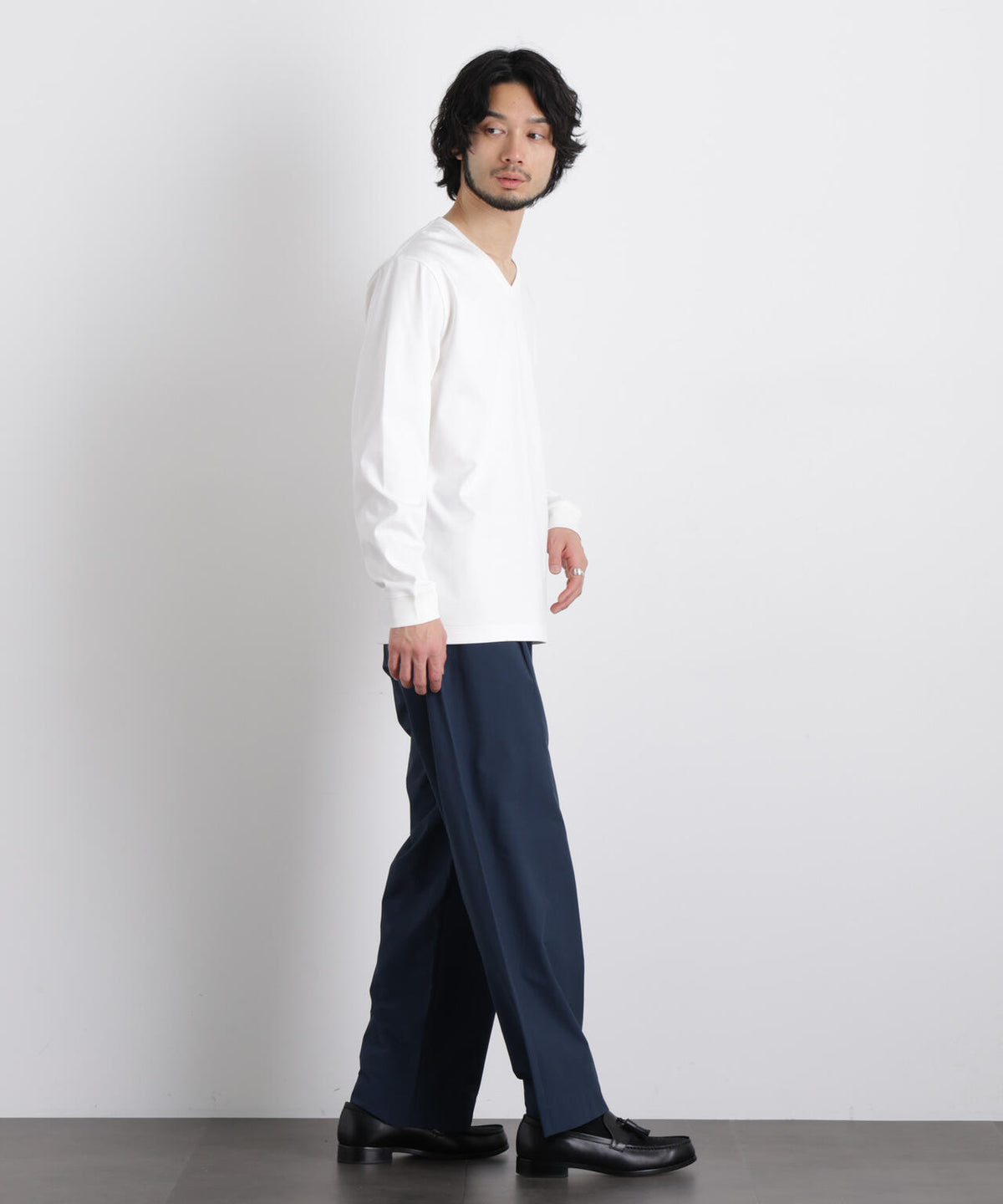 アンチスメルVネックTシャツ 長袖