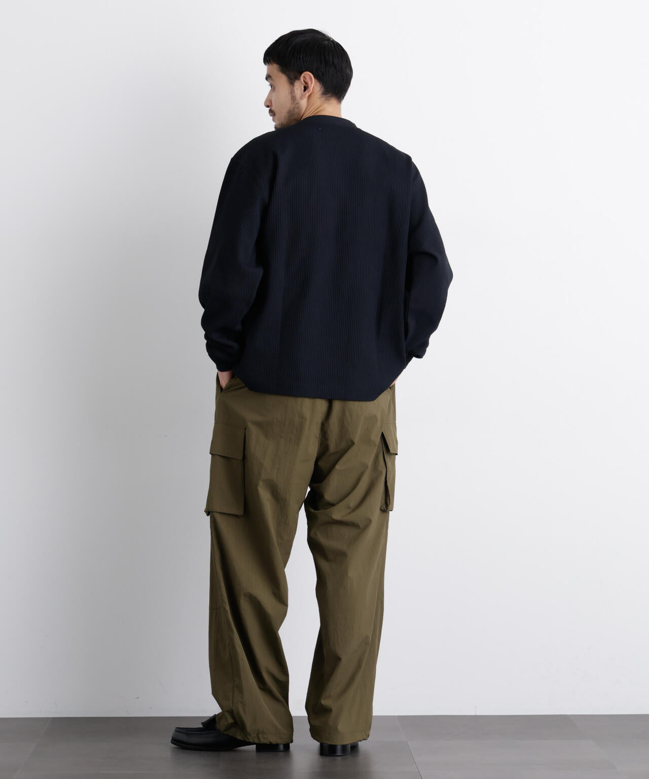 ワッフルプルオーバーTシャツ 長袖