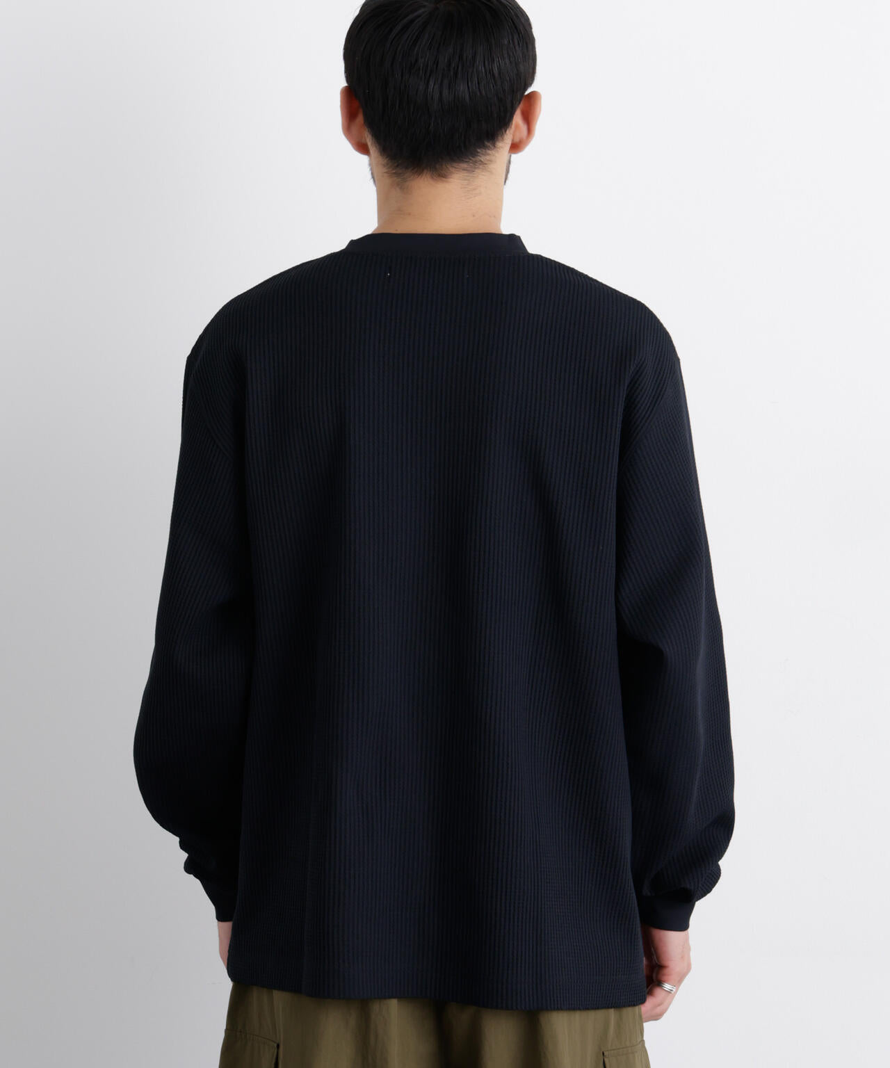 ワッフルプルオーバーTシャツ 長袖