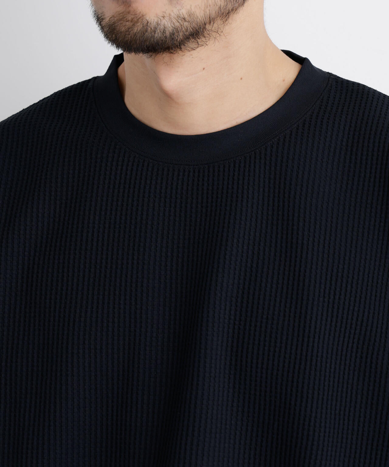 ワッフルプルオーバーTシャツ 長袖