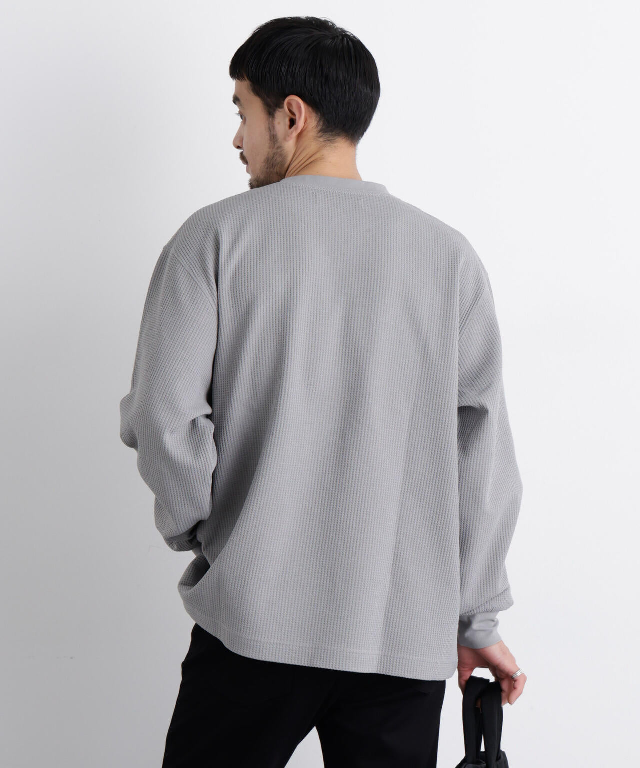ワッフルプルオーバーTシャツ 長袖