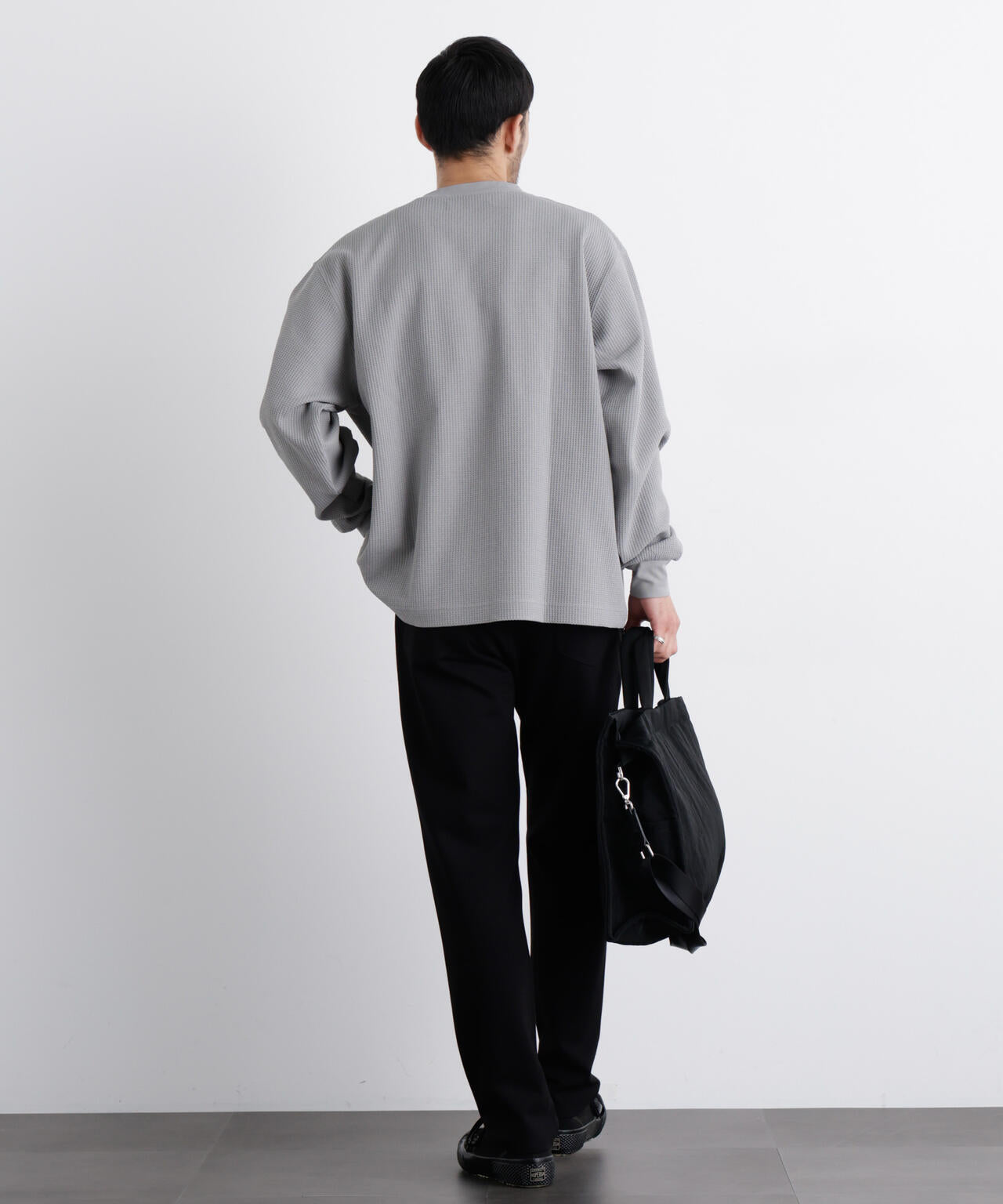 ワッフルプルオーバーTシャツ 長袖
