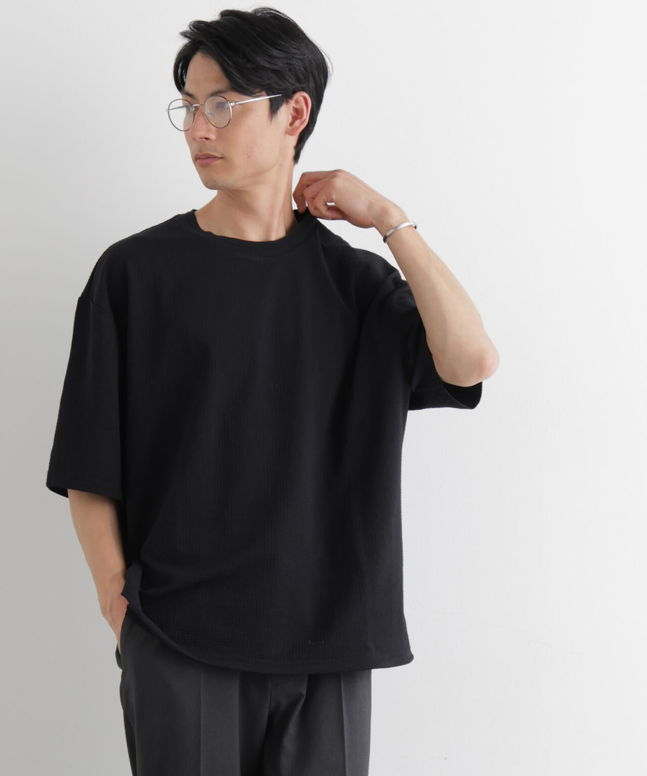 シルケットサッカーワイドTシャツ 半袖