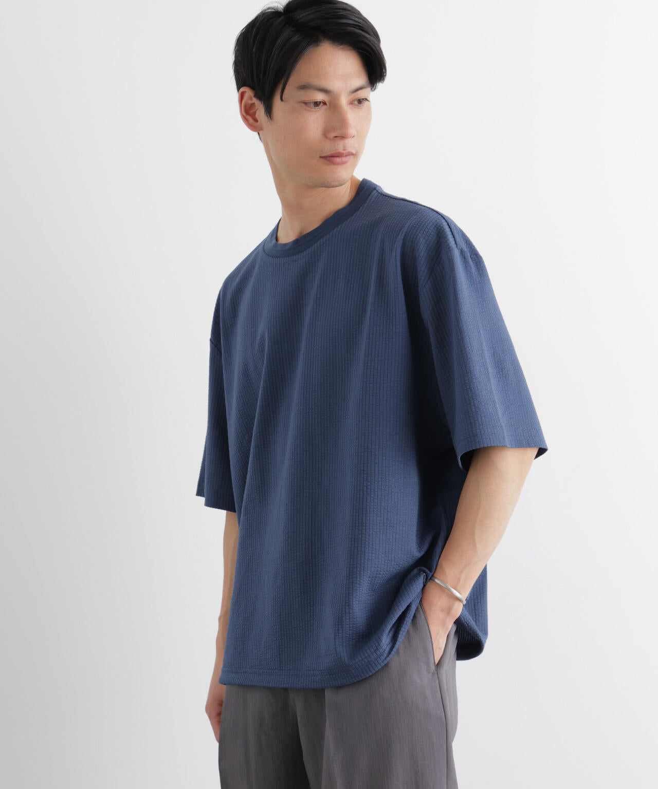 シルケットサッカーワイドTシャツ 半袖