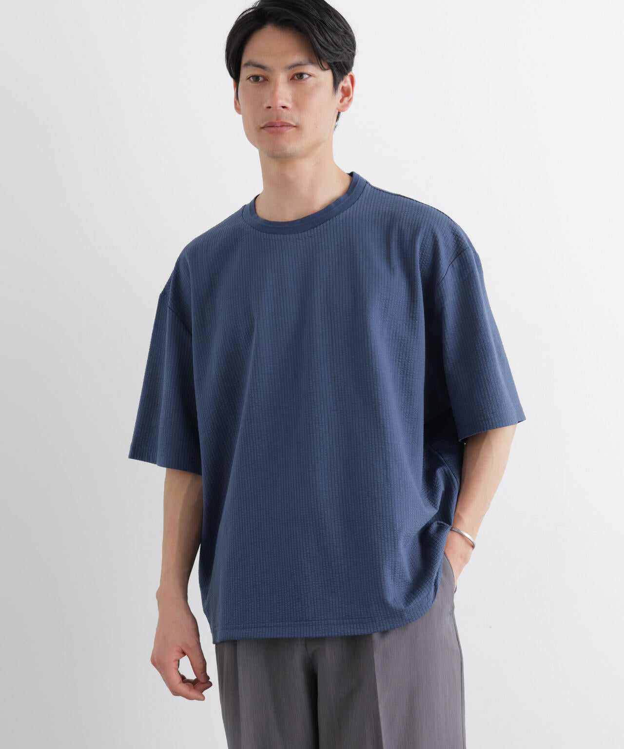 シルケットサッカーワイドTシャツ 半袖