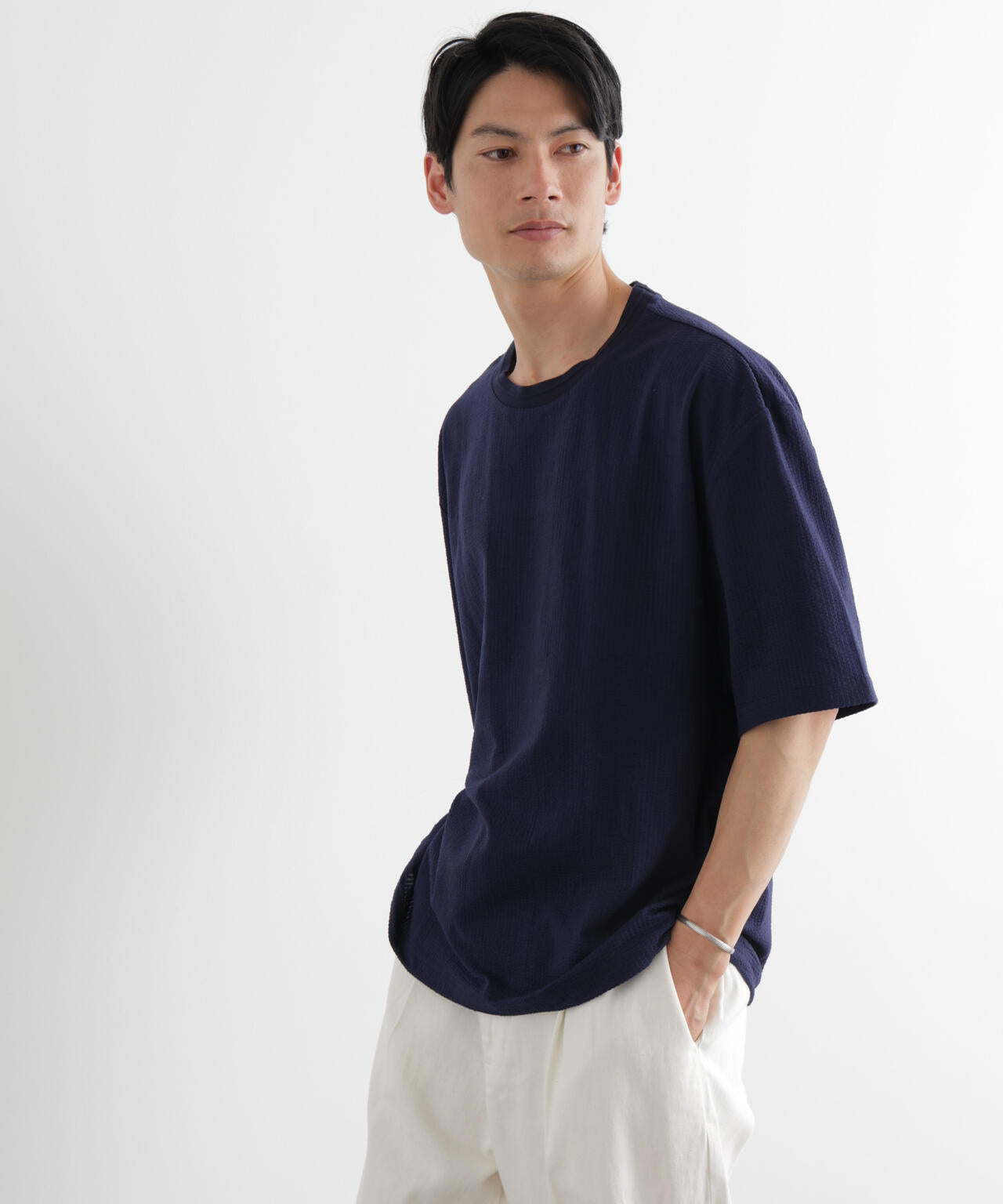 シルケットサッカーワイドTシャツ 半袖
