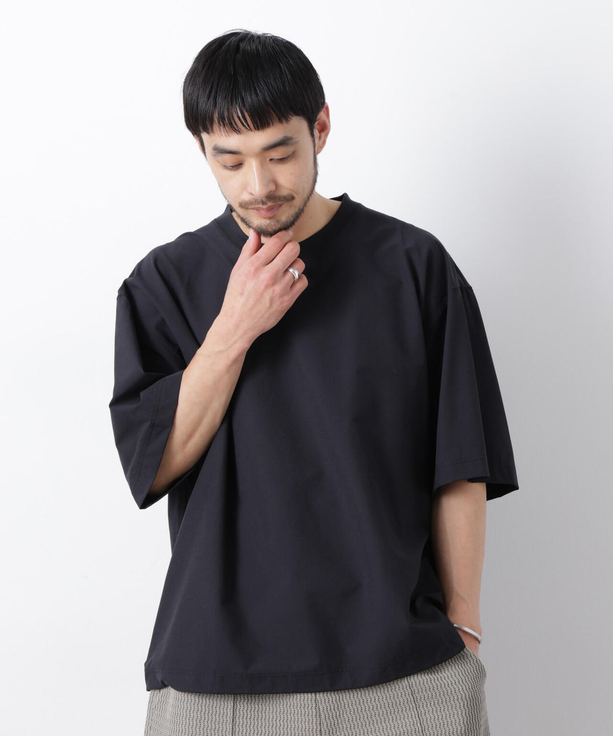 ストレッチワイドプルオーバー Tシャツ半袖(セットアップ可)