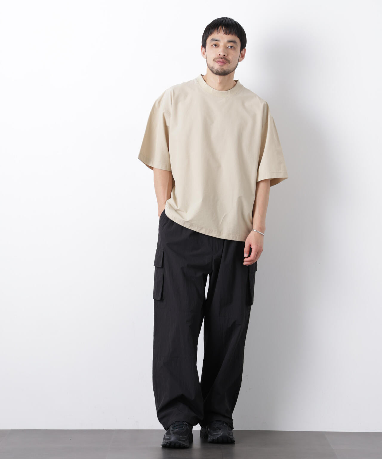 ストレッチワイドプルオーバー Tシャツ半袖(セットアップ可)