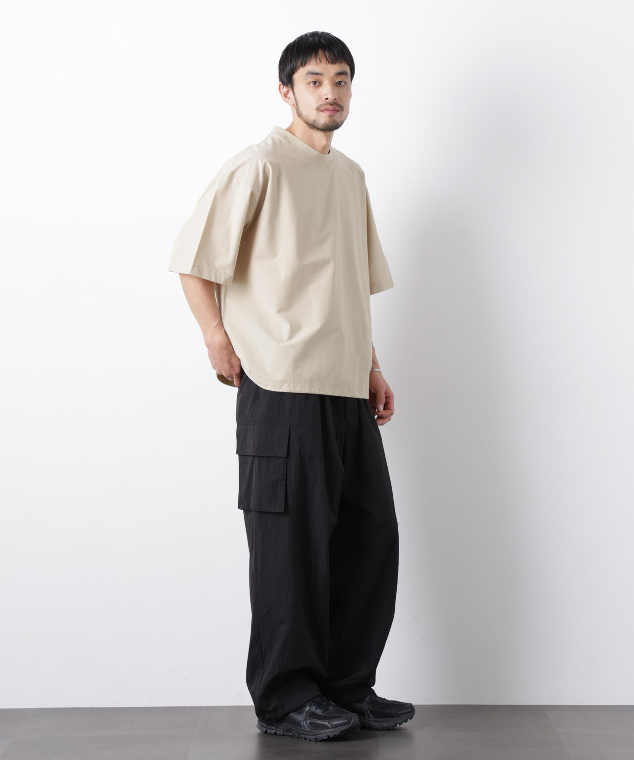 ストレッチワイドプルオーバー Tシャツ半袖(セットアップ可)