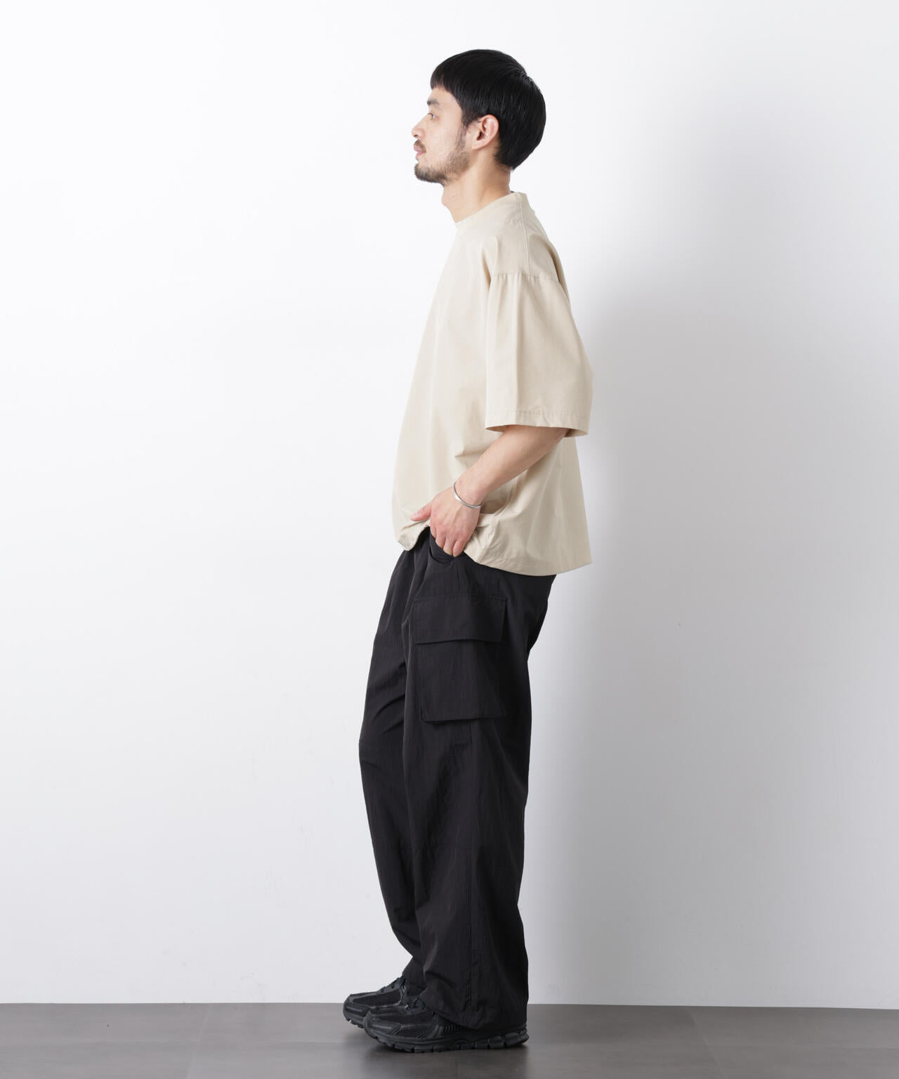 ストレッチワイドプルオーバー Tシャツ半袖(セットアップ可)
