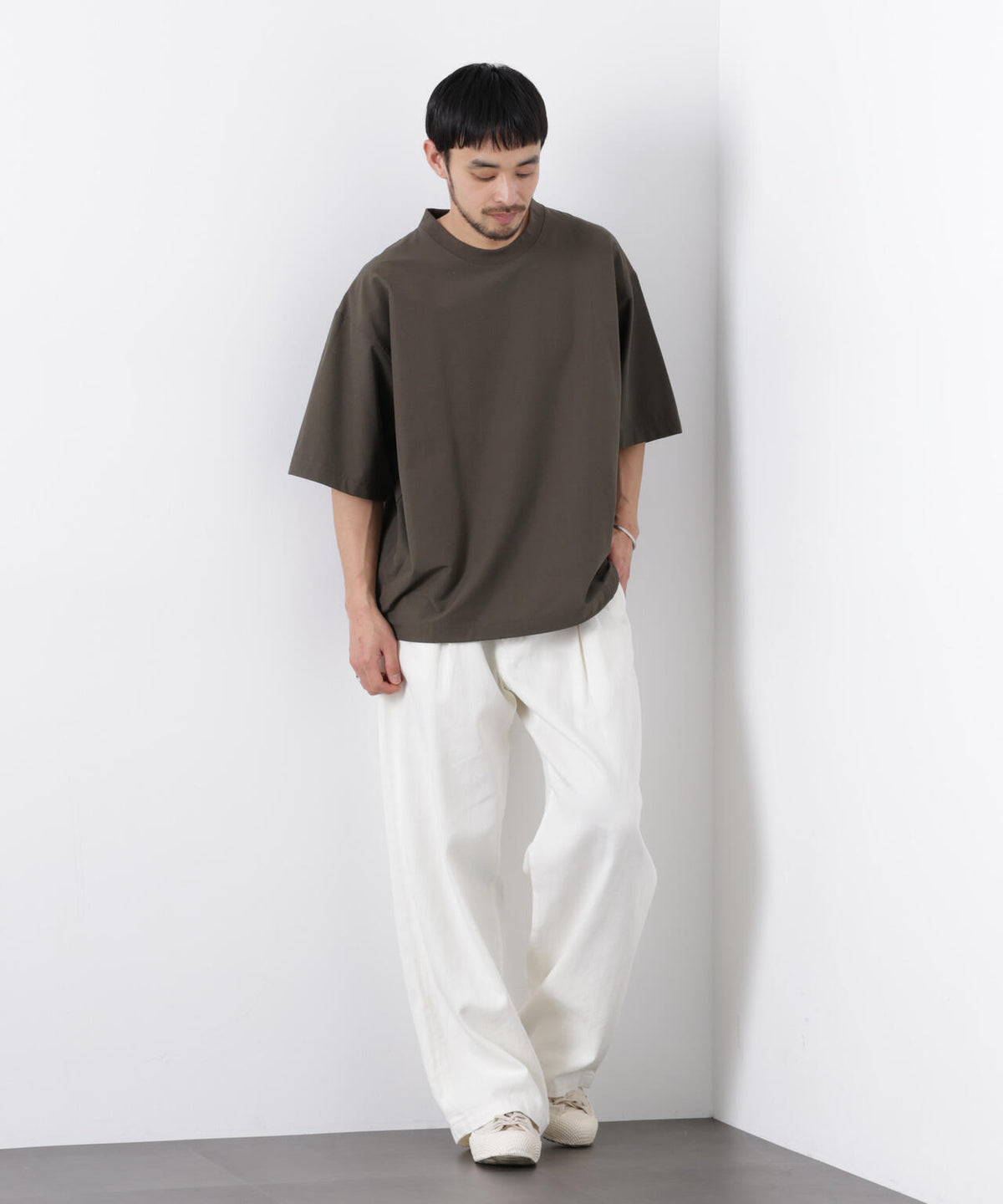 ストレッチワイドプルオーバー Tシャツ半袖(セットアップ可)