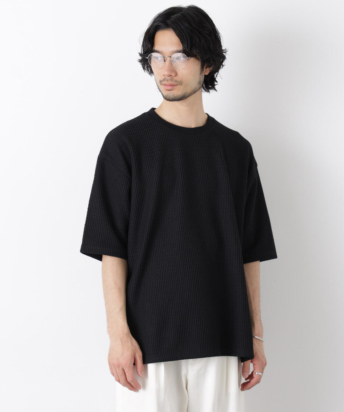 ジャガードニットソーTシャツ 半袖(セットアップ可)