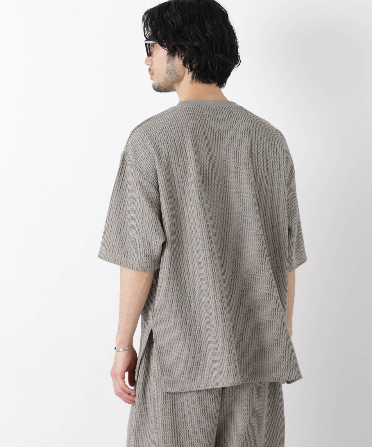 ジャガードニットソーTシャツ 半袖(セットアップ可)