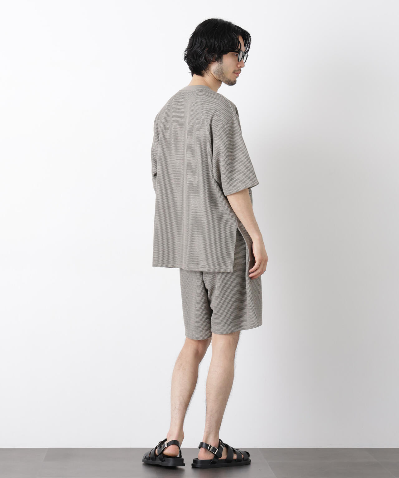 ジャガードニットソーTシャツ 半袖(セットアップ可)