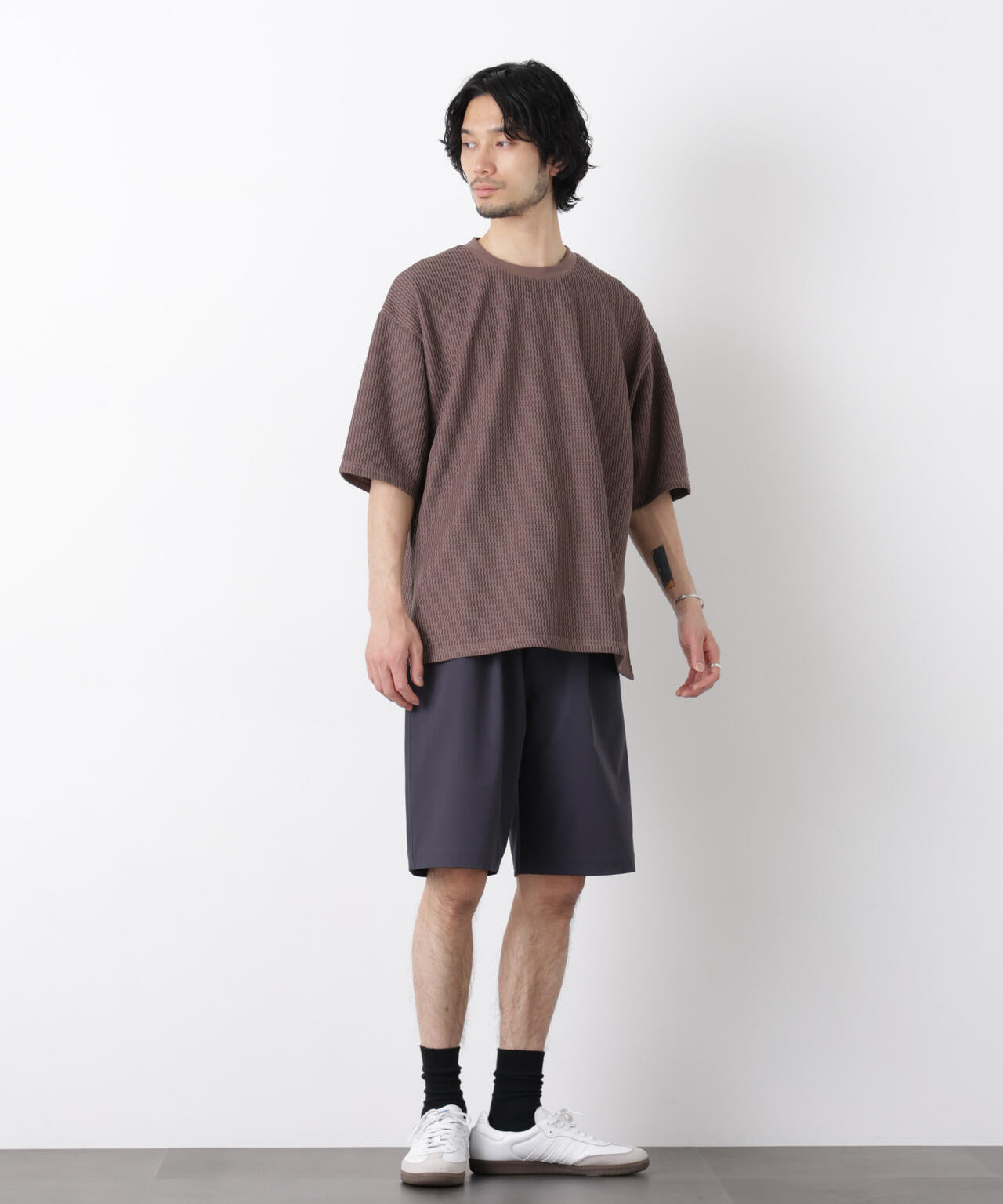 ジャガードニットソーTシャツ 半袖(セットアップ可)