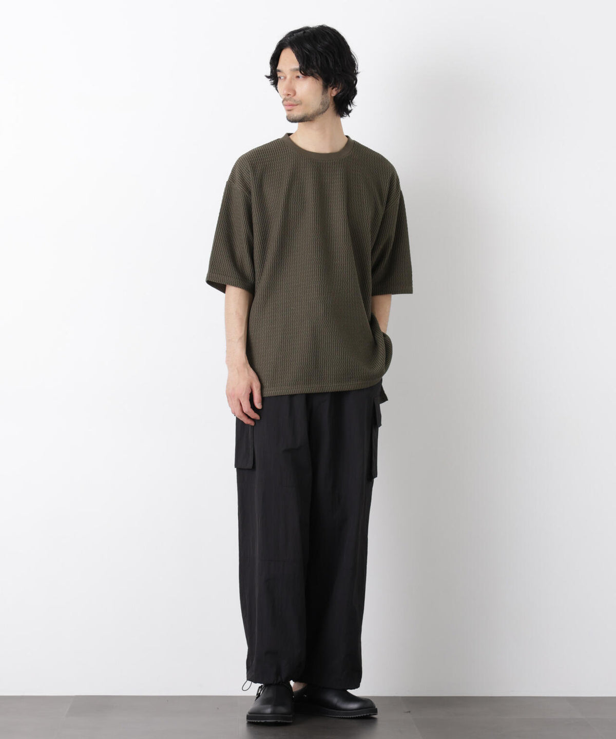 ジャガードニットソーTシャツ 半袖(セットアップ可)