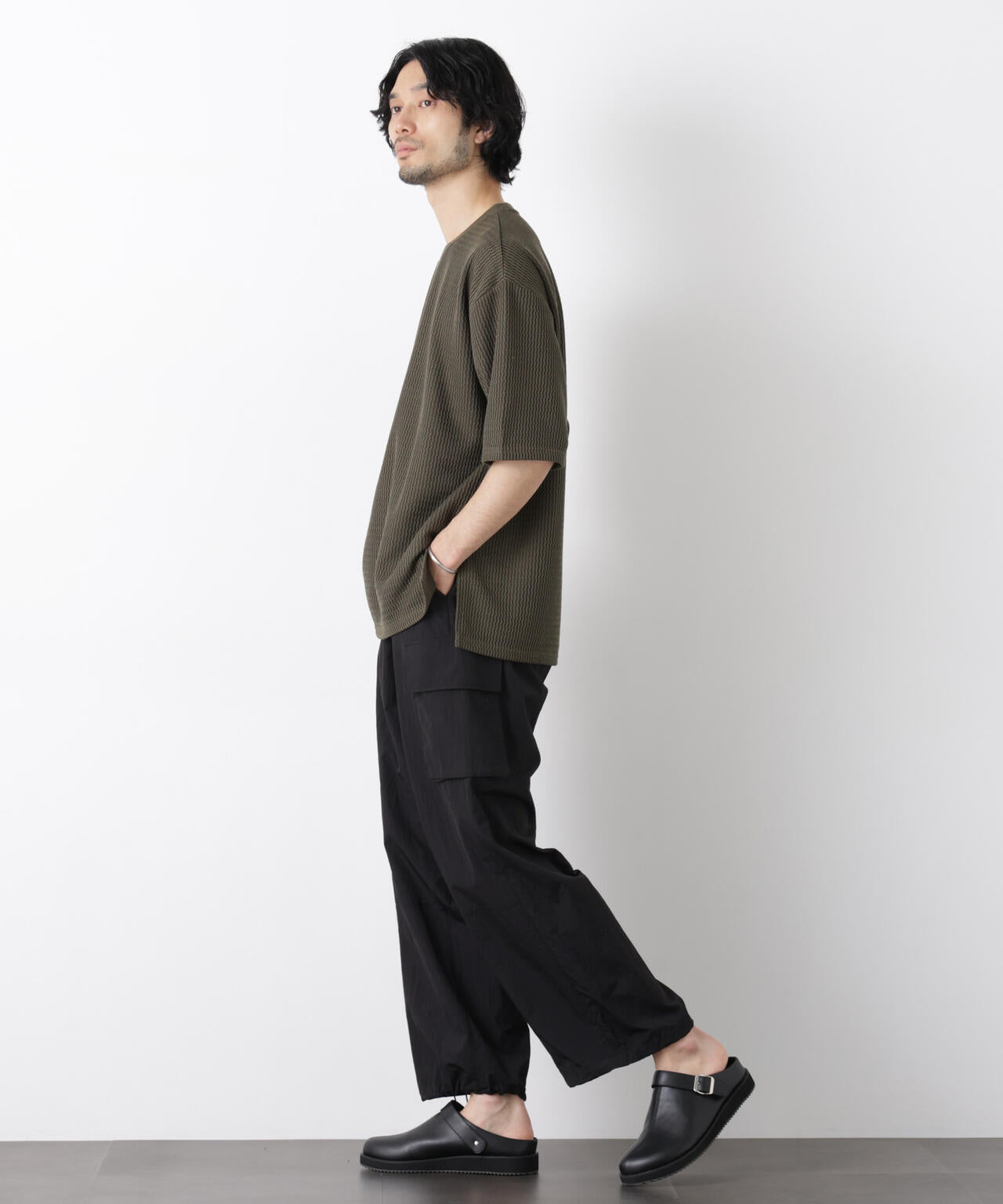 ジャガードニットソーTシャツ 半袖(セットアップ可)