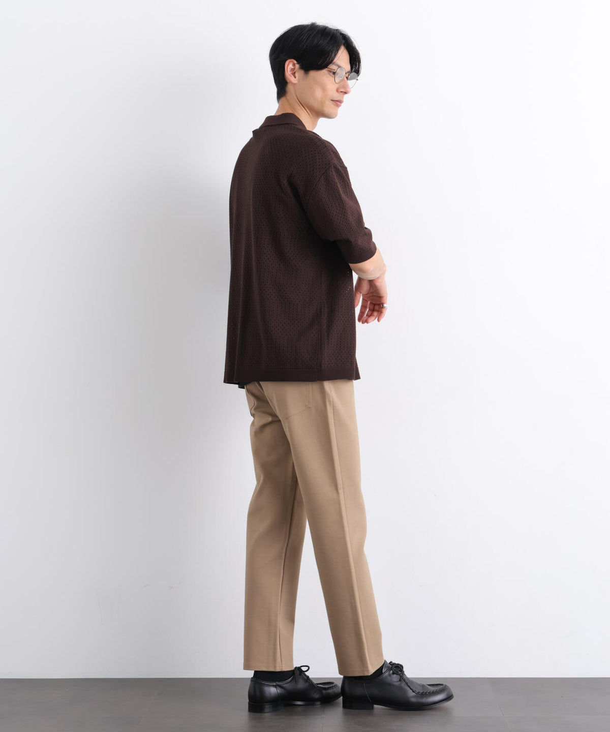 スキッパーテックニットポロシャツ/半袖