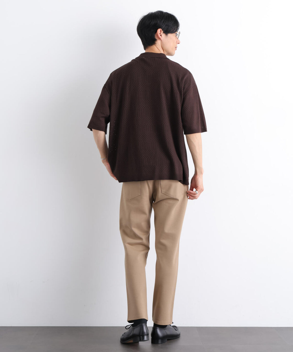 スキッパーテックニットポロシャツ/半袖