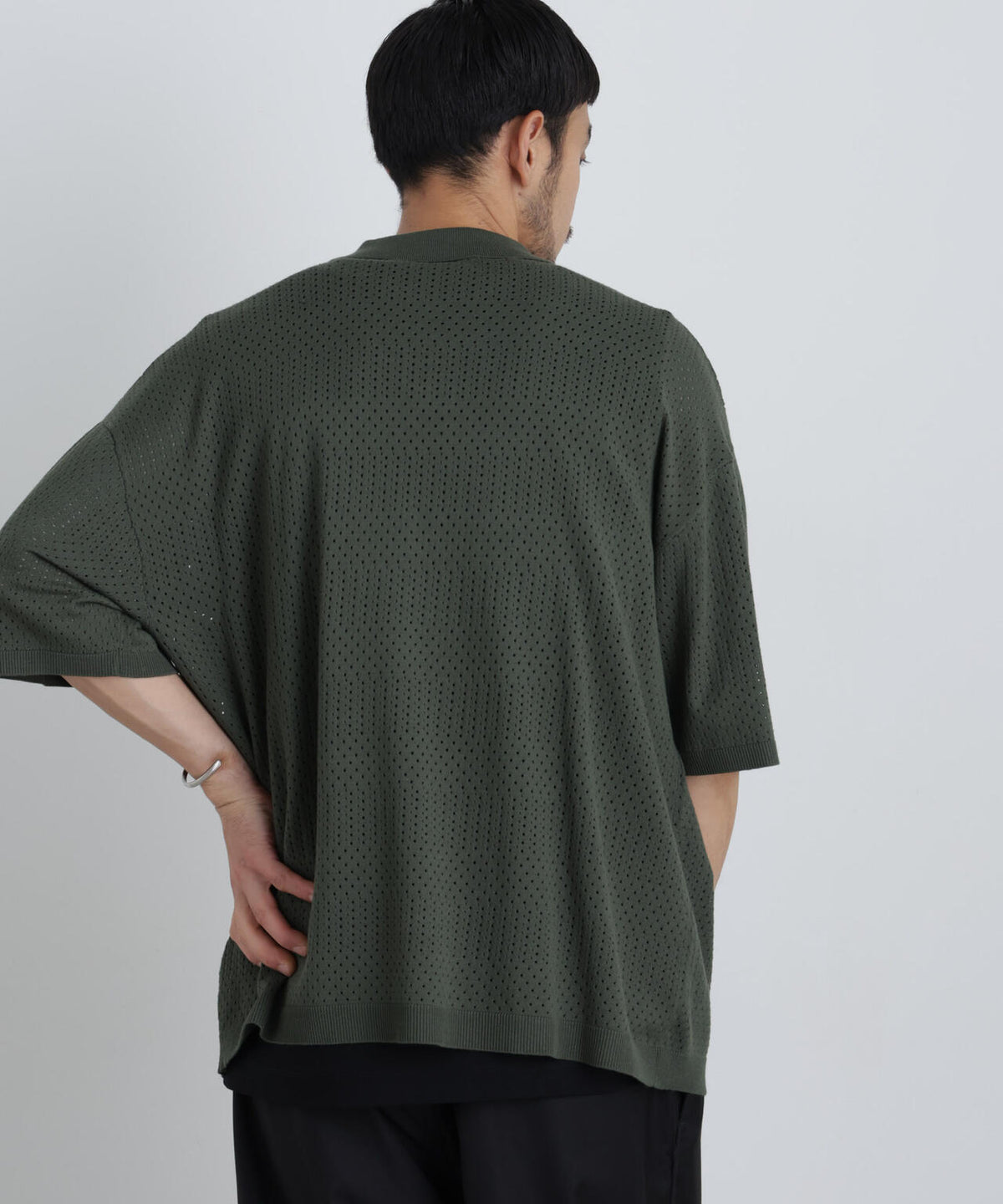 スキッパーテックニットポロシャツ/半袖