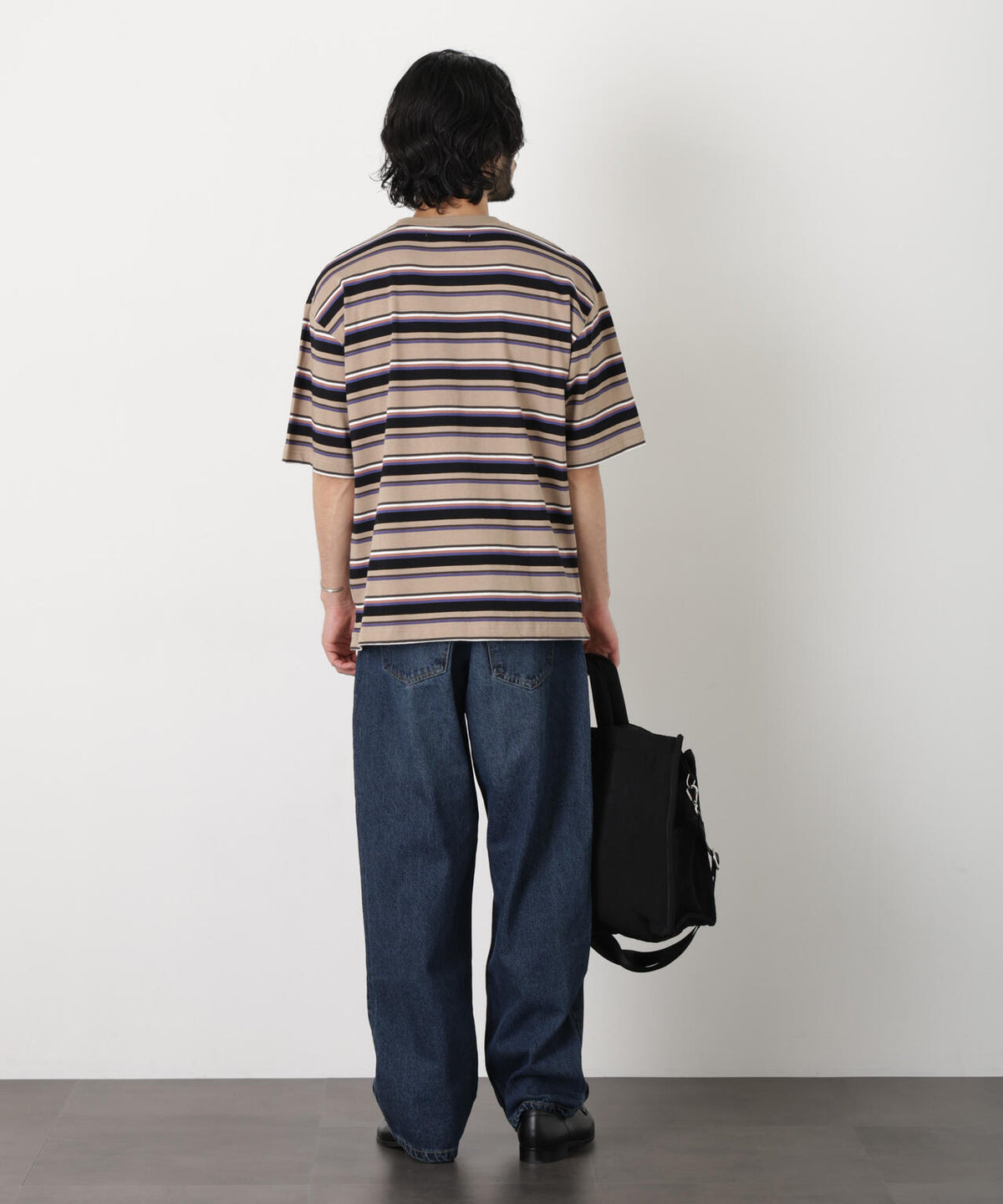 コーマコットンランダムボーダーTシャツ