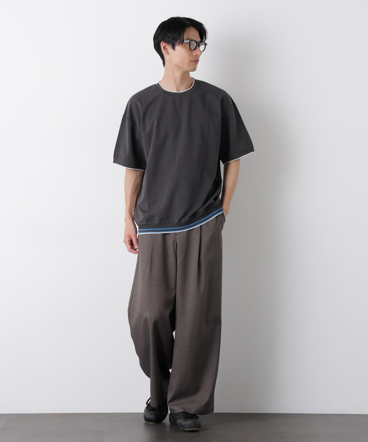 リブスムースTシャツ 半袖