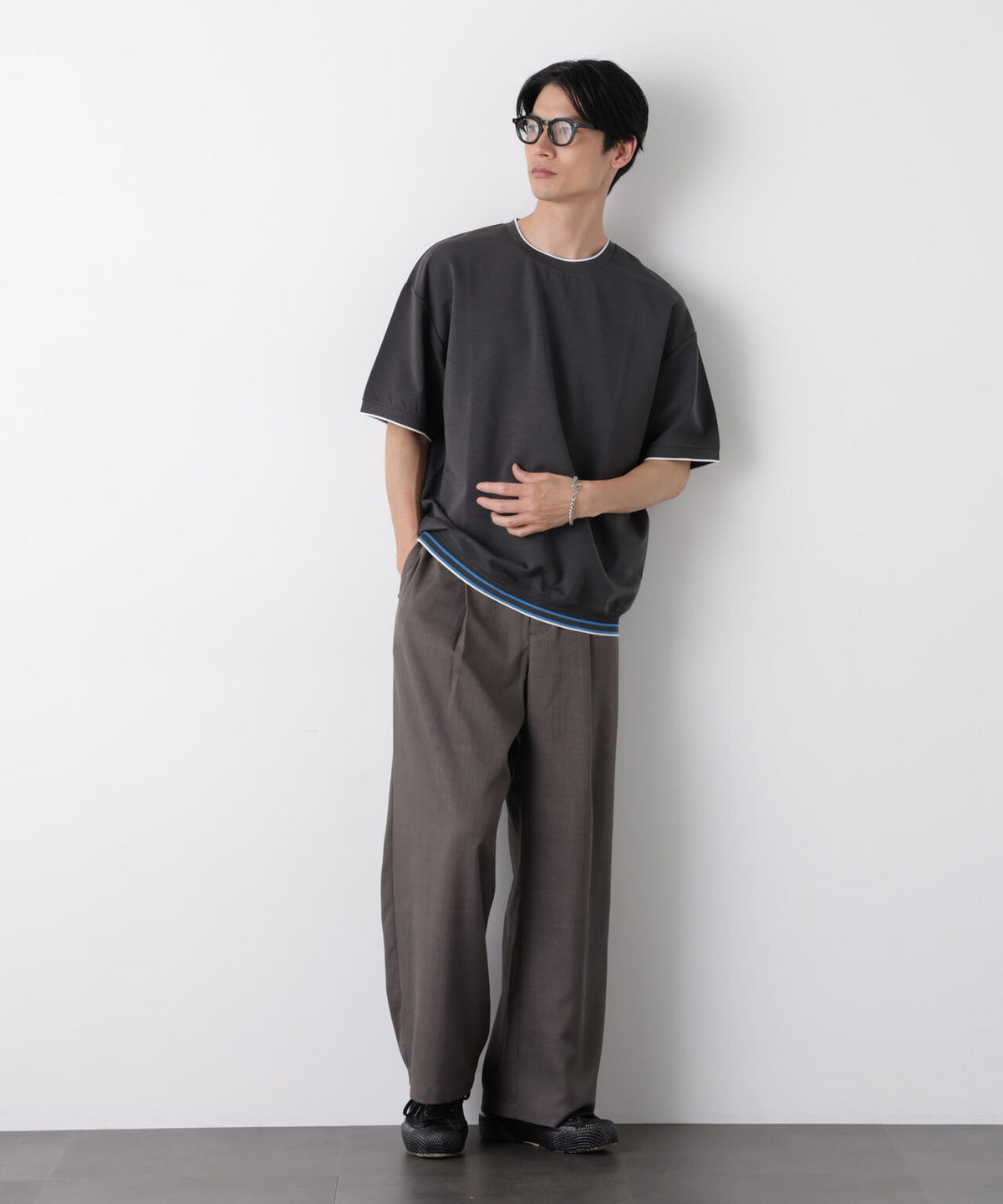 リブスムースTシャツ 半袖