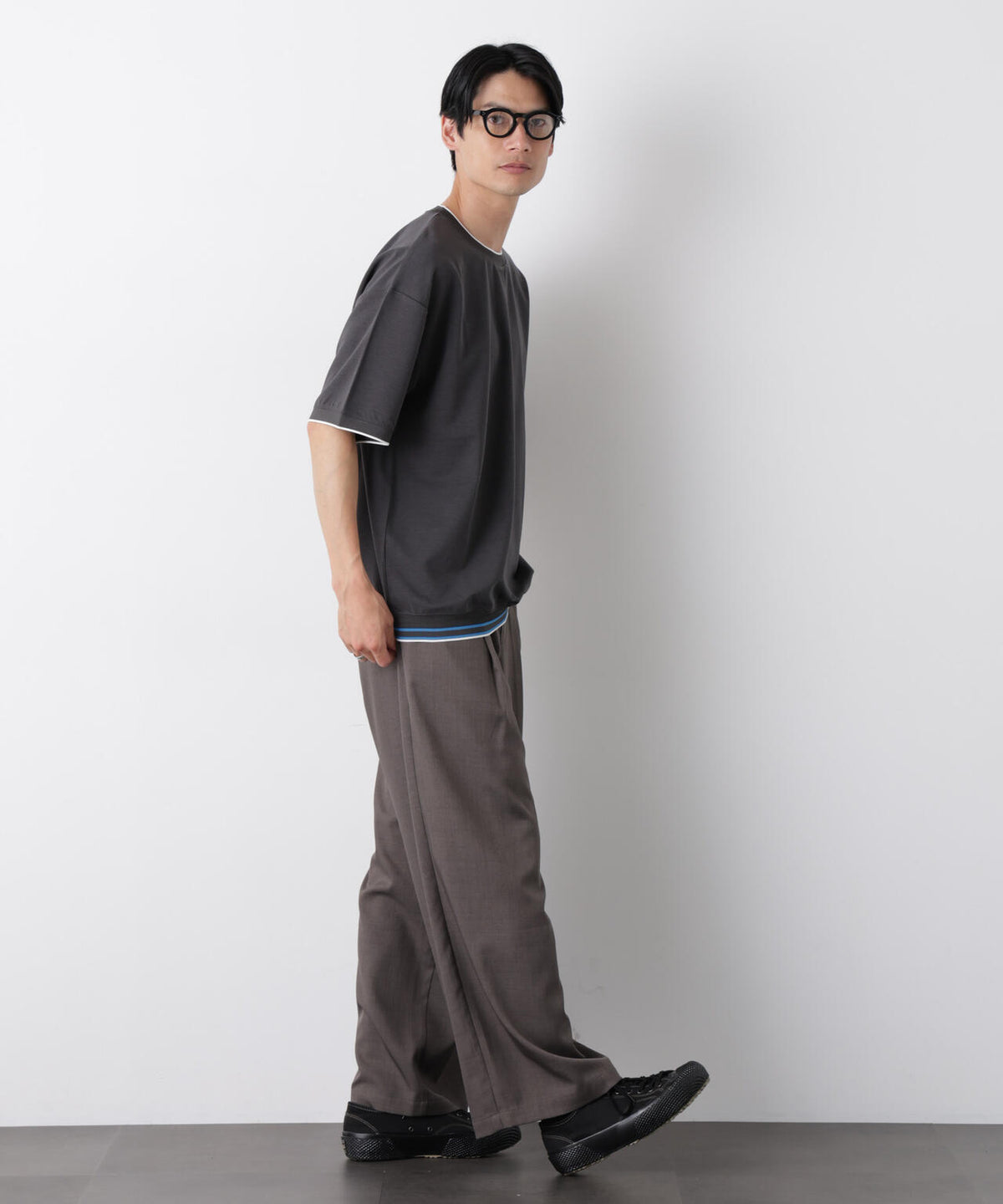 リブスムースTシャツ 半袖