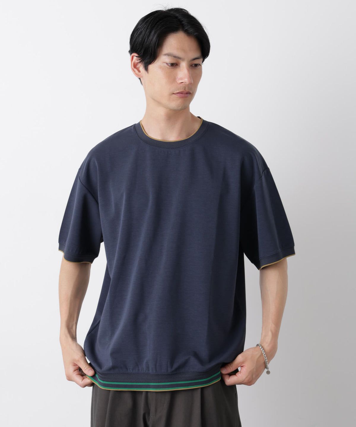 リブスムースTシャツ 半袖
