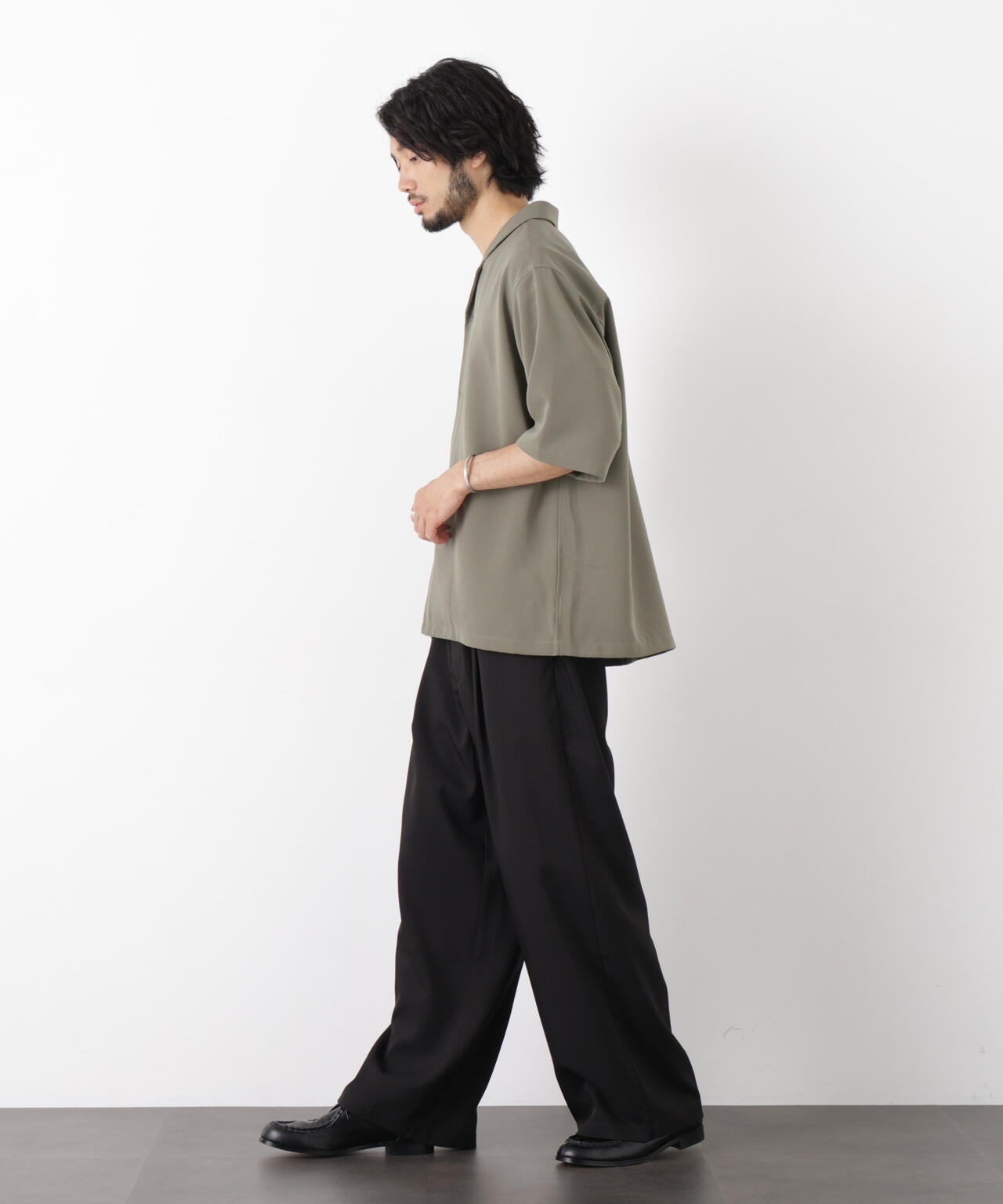 ポリエステルウィーブ ワイドパンツ