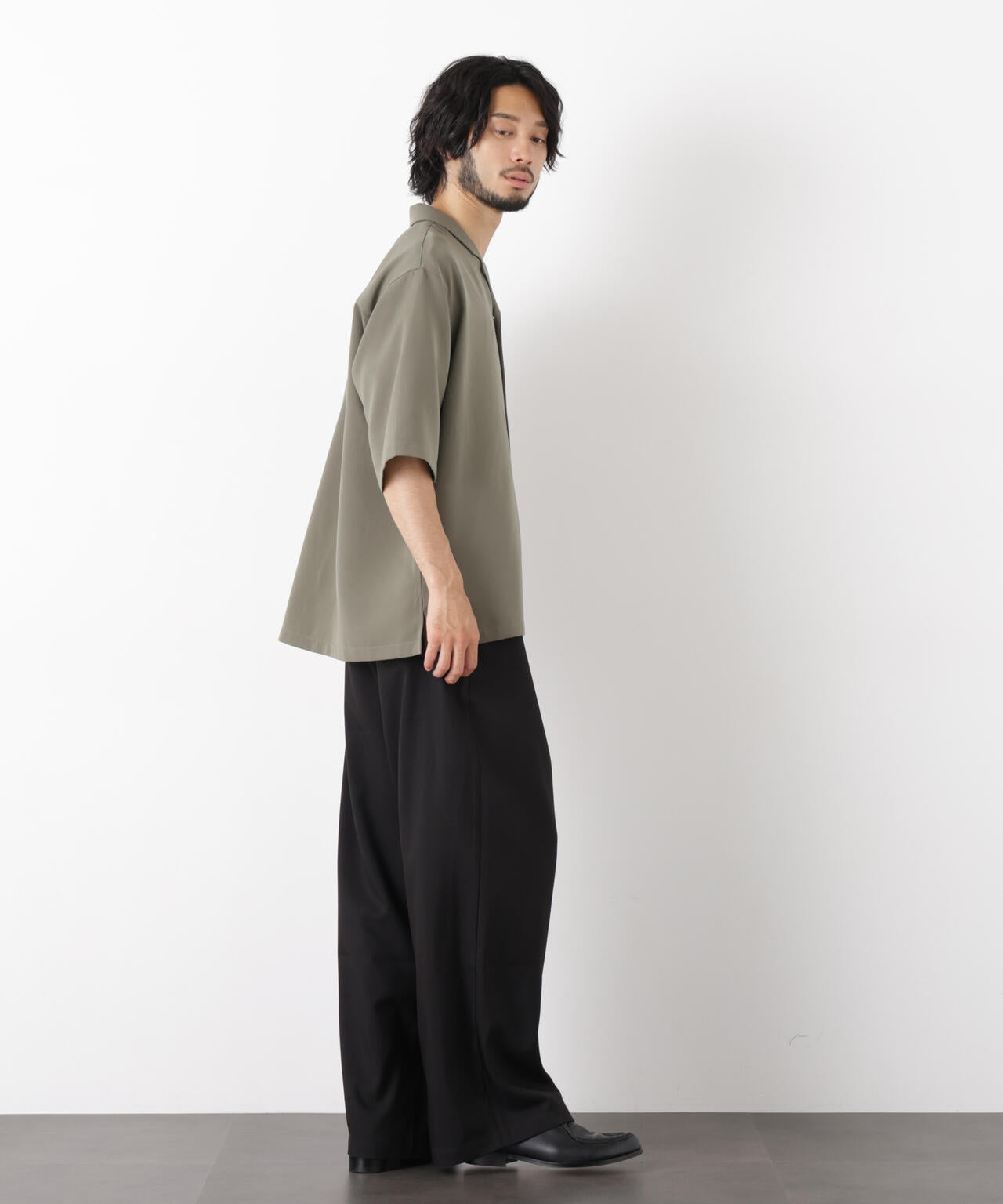 ポリエステルウィーブ ワイドパンツ