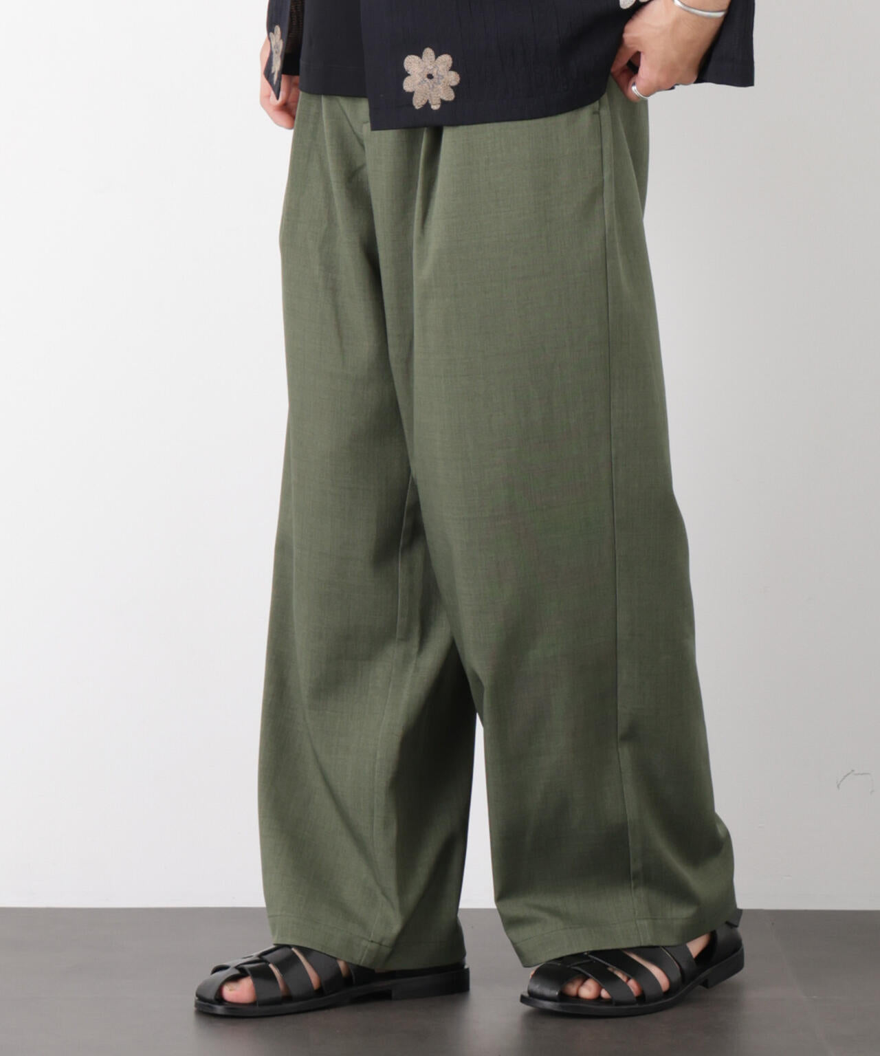 ポリエステルウィーブ ワイドパンツ