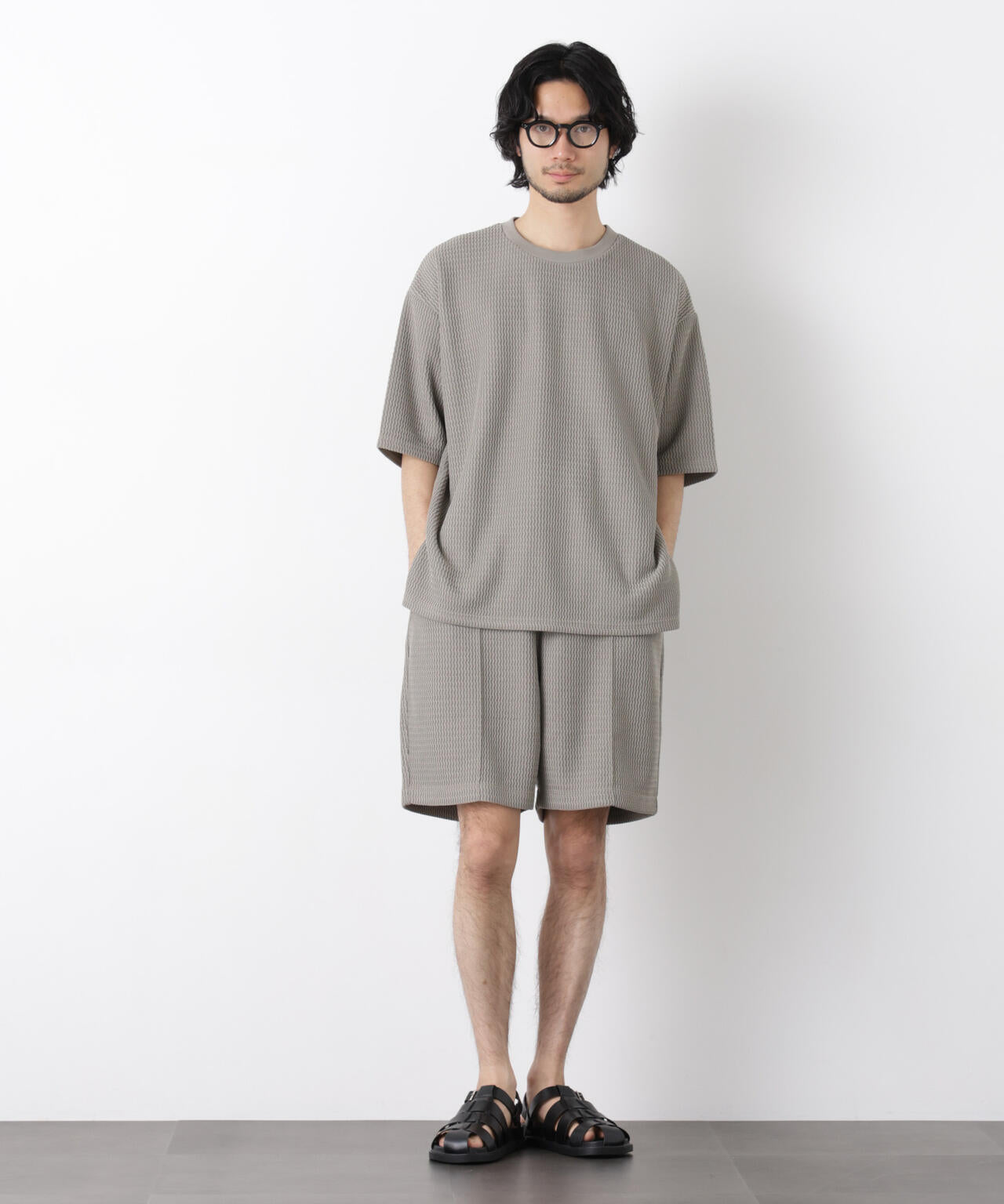 ジャガードニットソーショートパンツ(セットアップ可)