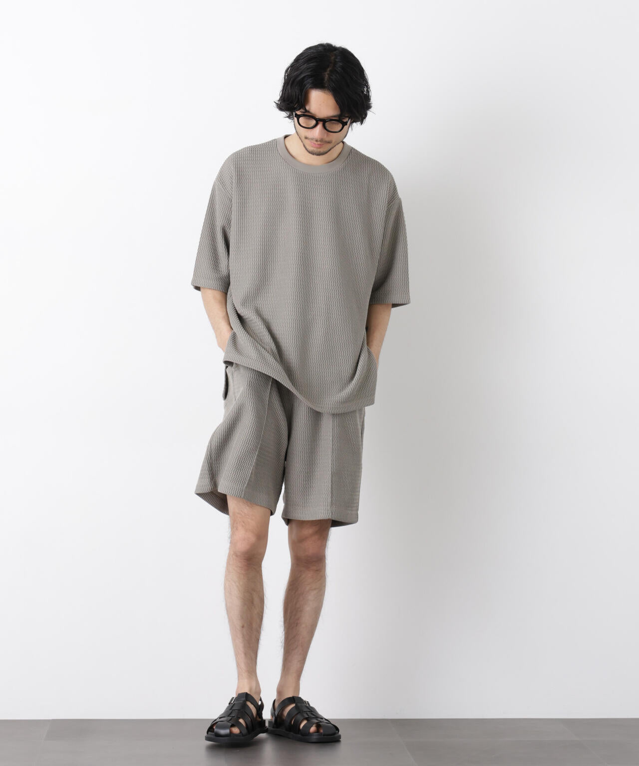 ジャガードニットソーショートパンツ(セットアップ可)