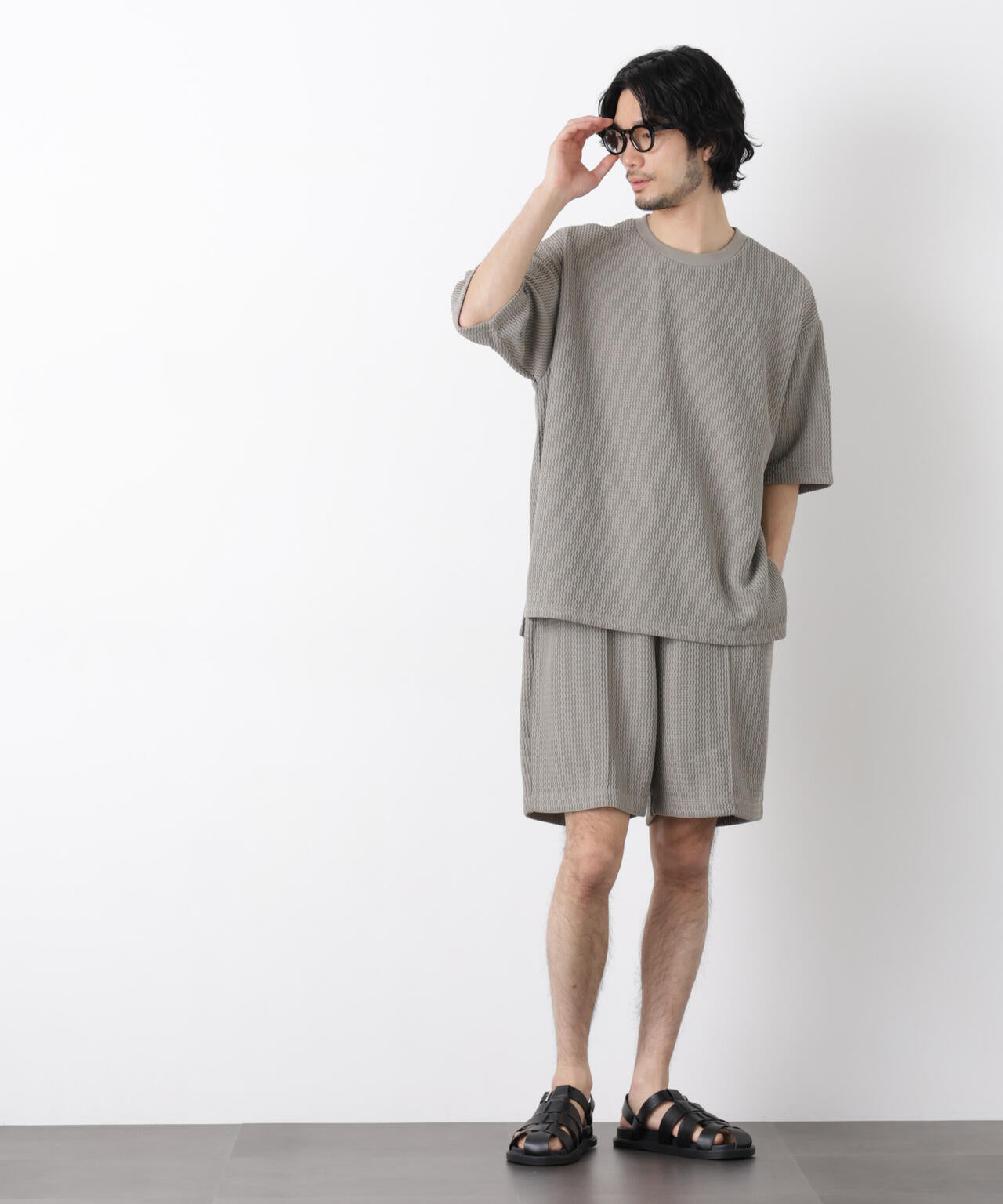 ジャガードニットソーショートパンツ(セットアップ可)