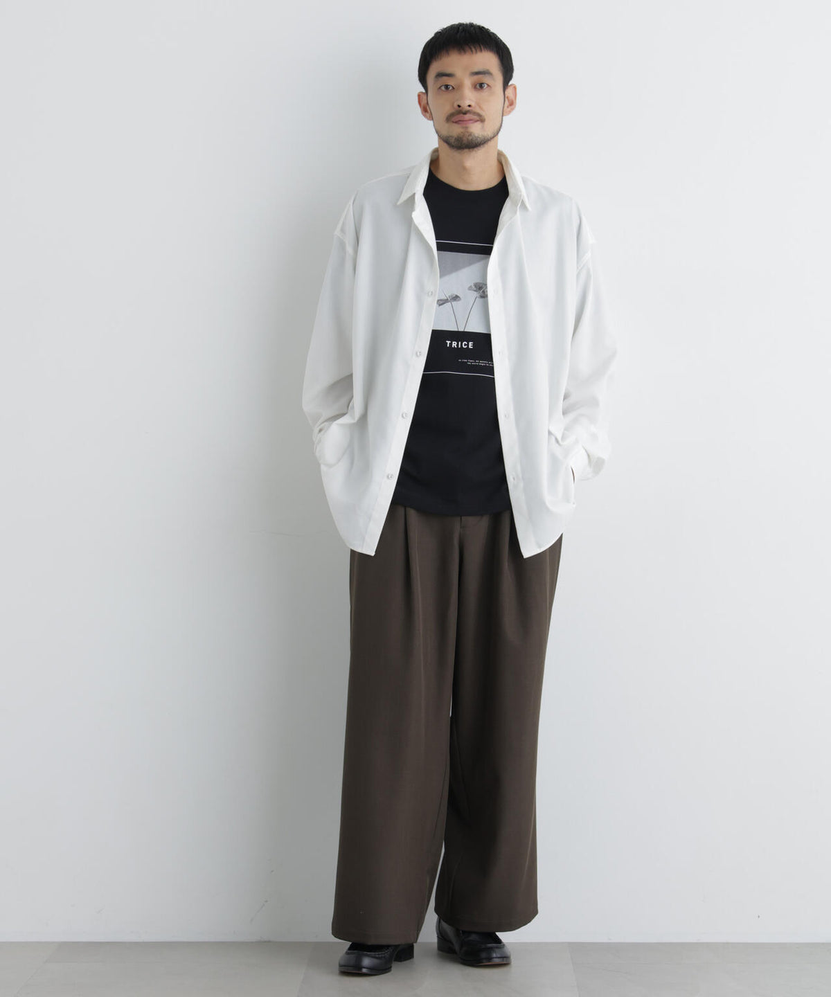 ビッグドレープシャツ 長袖