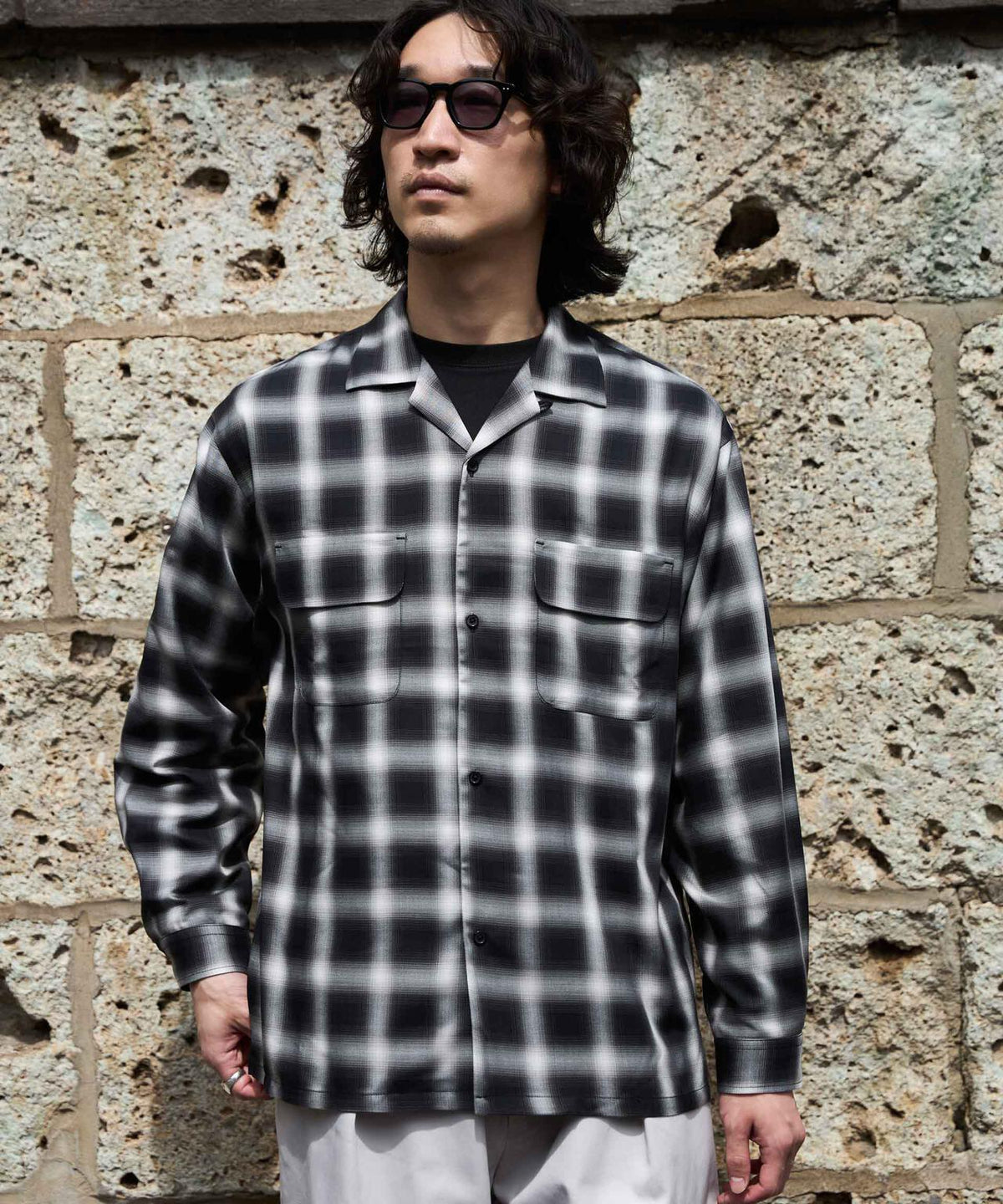 WEB限定/TRドレープオンブレーシャツ 長袖