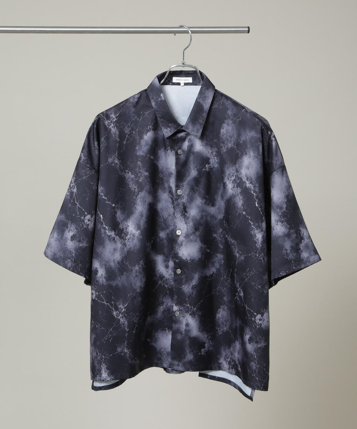 NORMANBROS/ショート丈オーバーサイズ総柄シャツ 半袖