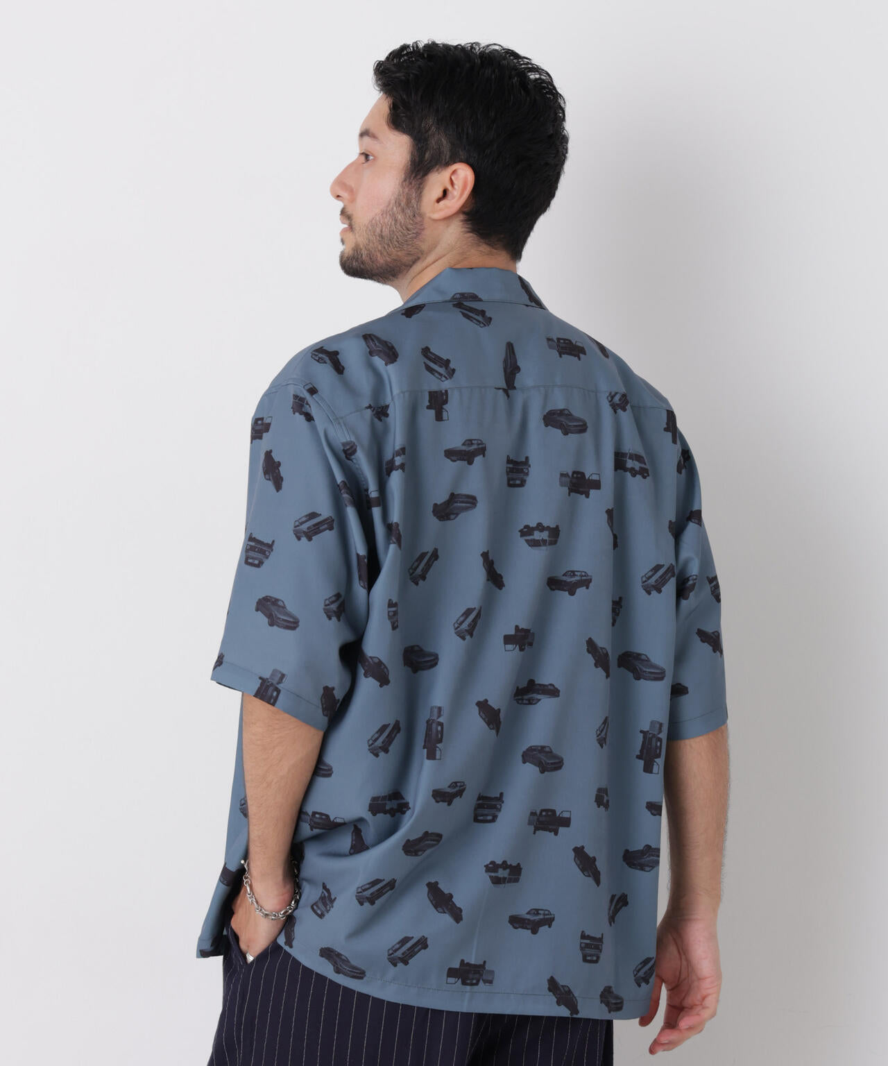 オリジナルパターンドレープシャツ 半袖