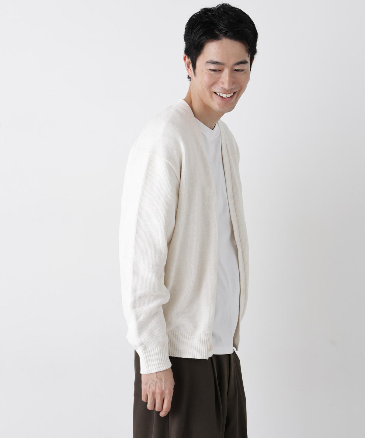 ナノベアモールニットカーディガン